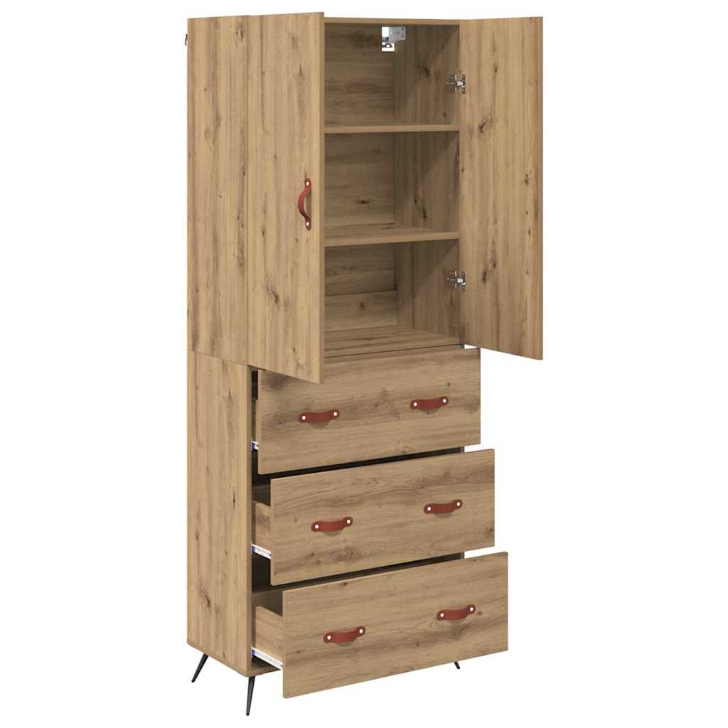 Highboard Artisan Egetræ 69,5 x 34 x 180 cm Konstrueret træ