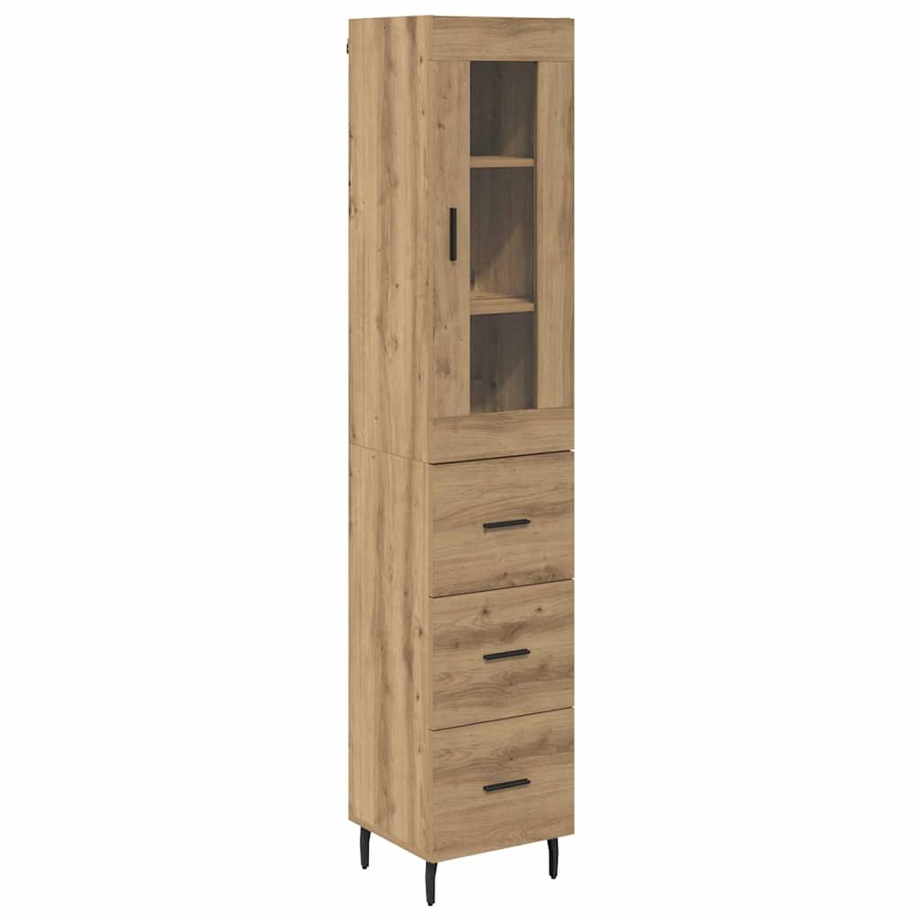 Highboard Artisan Egetræ 34,5 x 34 x 180 cm Konstrueret træ