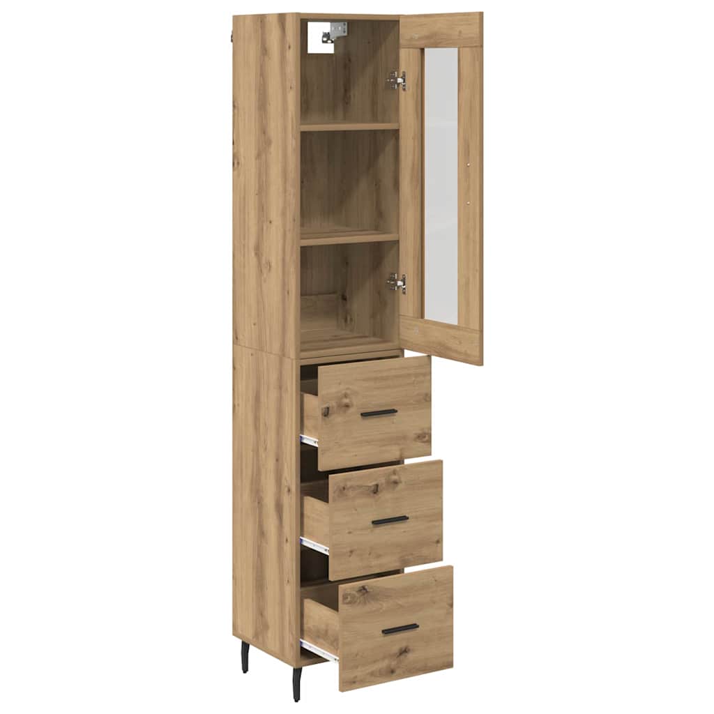 Highboard Artisan Egetræ 34,5 x 34 x 180 cm Konstrueret træ