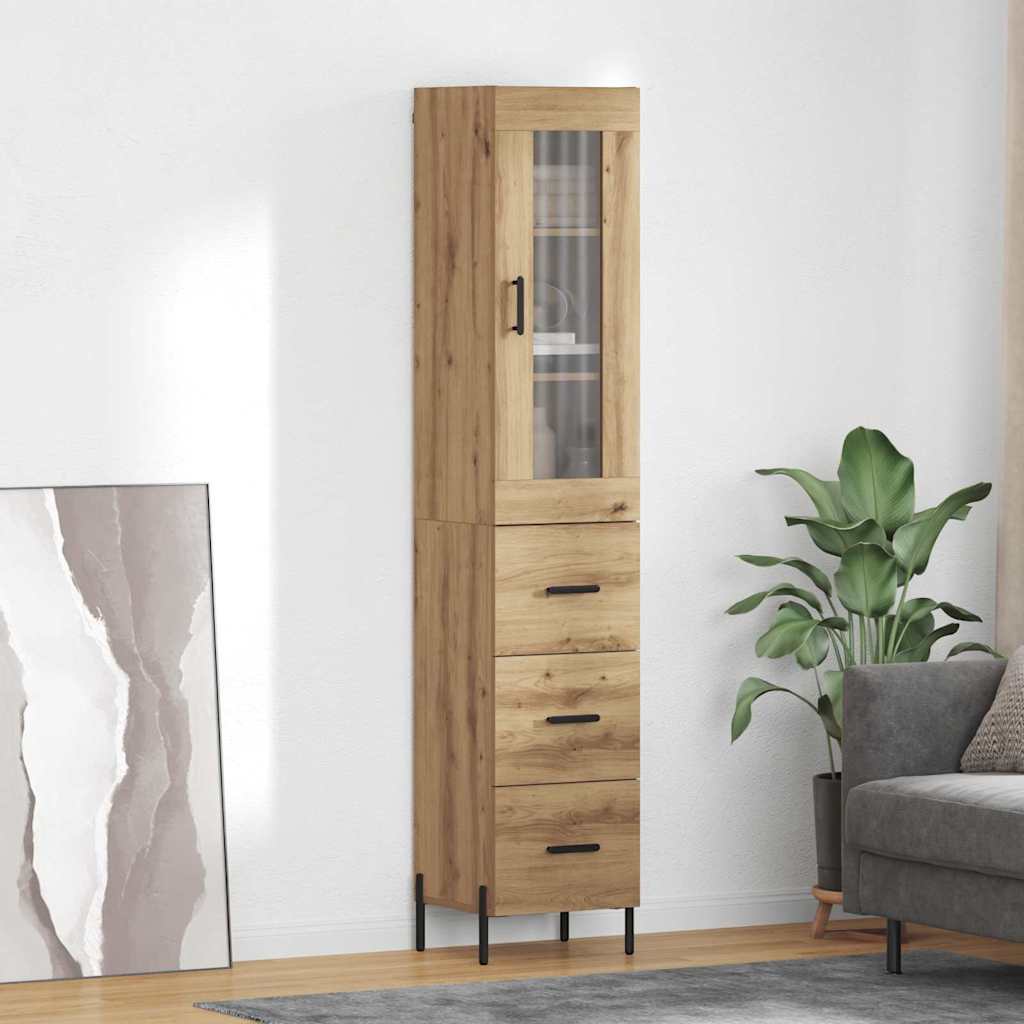 Highboard Artisan Egetræ 34,5 x 34 x 180 cm Konstrueret træ