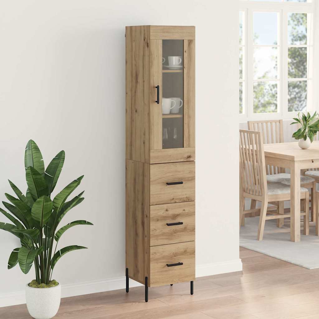 Highboard Artisan Egetræ 34,5 x 34 x 180 cm Konstrueret træ