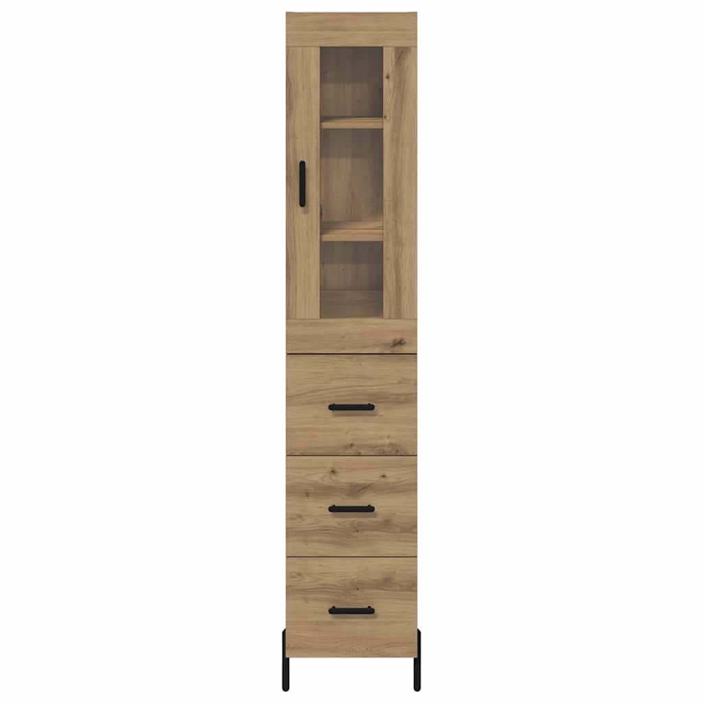 Highboard Artisan Egetræ 34,5 x 34 x 180 cm Konstrueret træ
