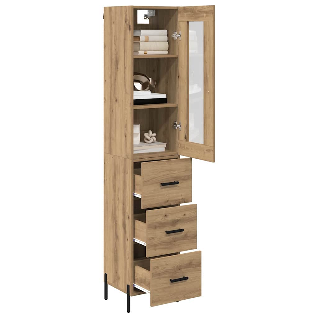 Highboard Artisan Egetræ 34,5 x 34 x 180 cm Konstrueret træ