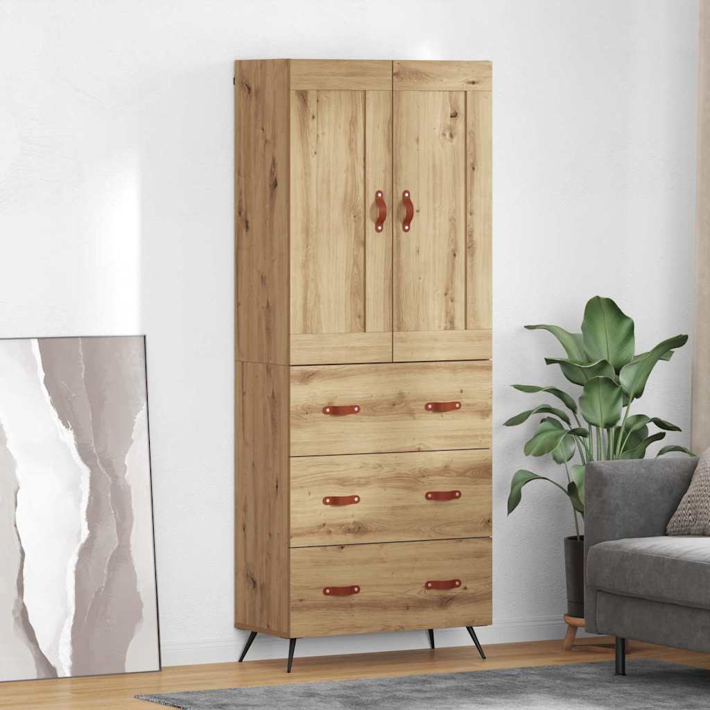 Highboard Artisan Egetræ 69,5 x 34 x 180 cm Konstrueret træ