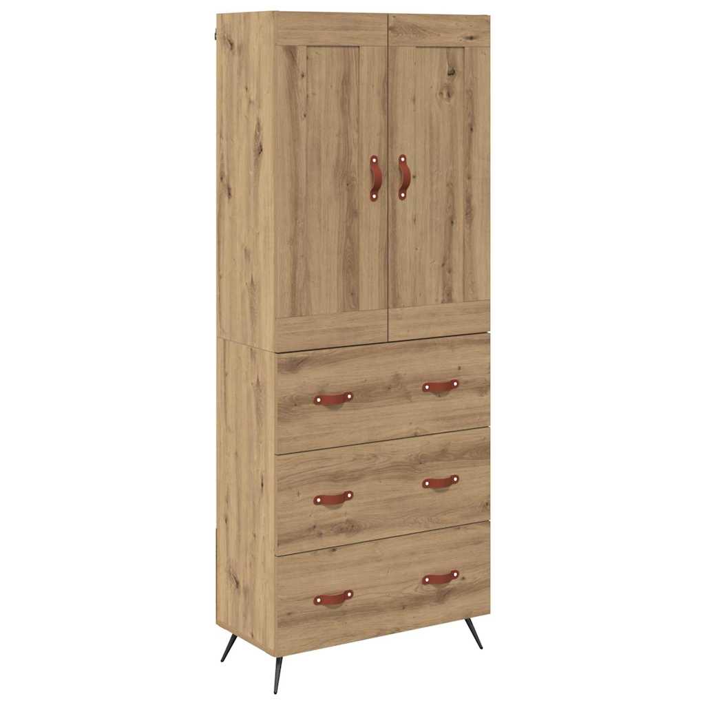 Highboard Artisan Egetræ 69,5 x 34 x 180 cm Konstrueret træ