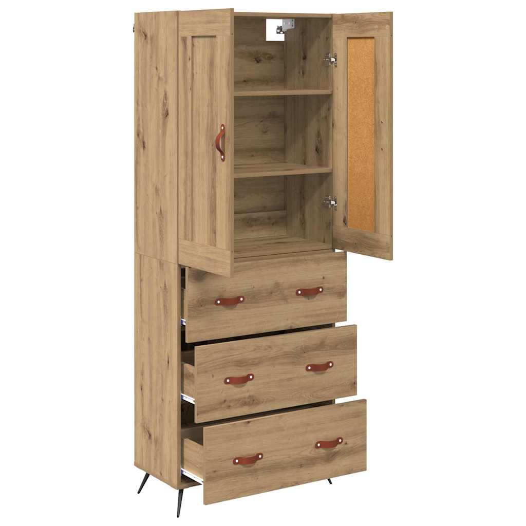 Highboard Artisan Egetræ 69,5 x 34 x 180 cm Konstrueret træ