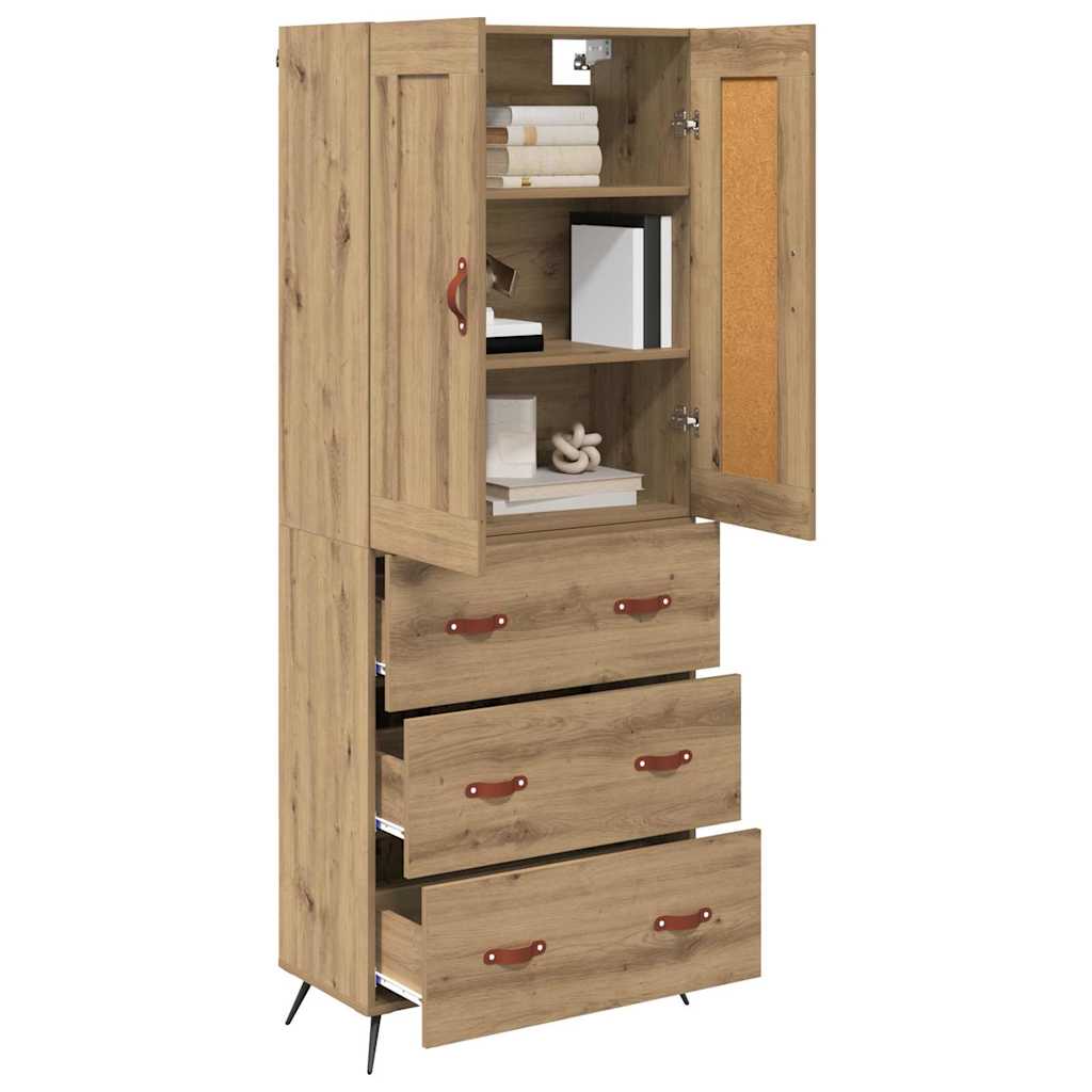 Highboard Artisan Egetræ 69,5 x 34 x 180 cm Konstrueret træ