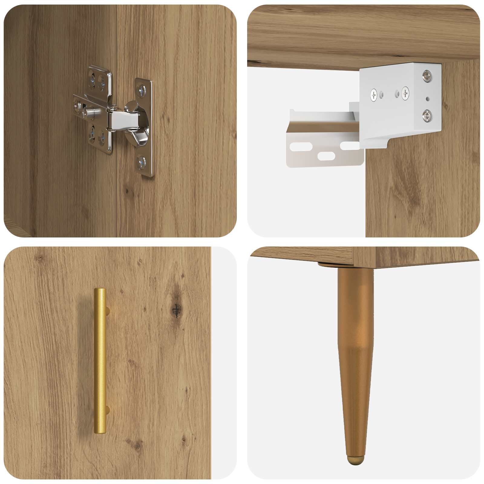 Highboard Artisan Egetræ 69,5 x 34 x 180 cm Konstrueret træ