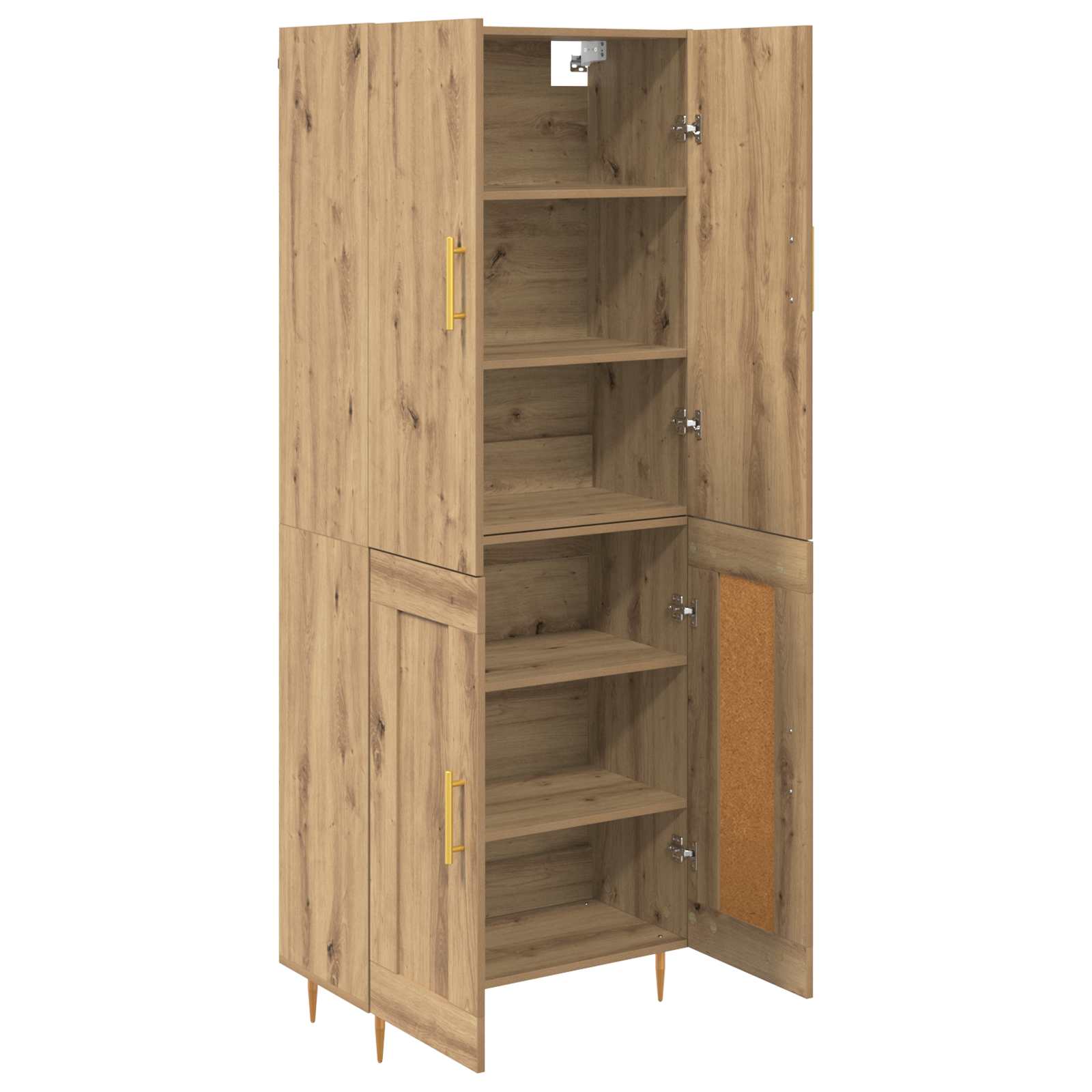 Highboard Artisan Egetræ 69,5 x 34 x 180 cm Konstrueret træ