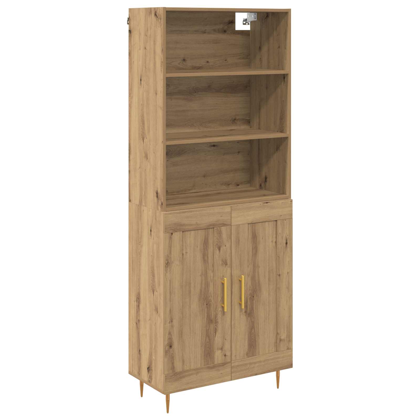 Highboard Artisan Egetræ 69,5 x 34 x 180 cm Konstrueret træ