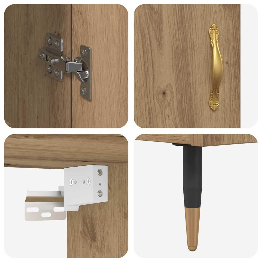 Highboard Artisan Egetræ 69,5 x 34 x 180 cm Konstrueret træ