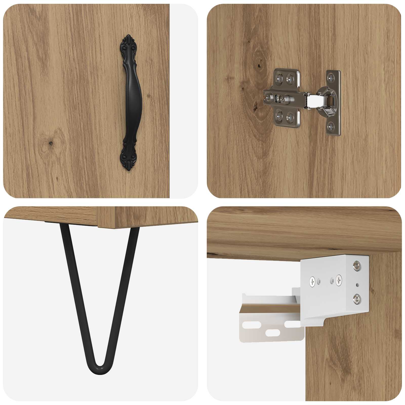 Highboard Artisan Egetræ 69,5 x 34 x 180 cm Konstrueret træ