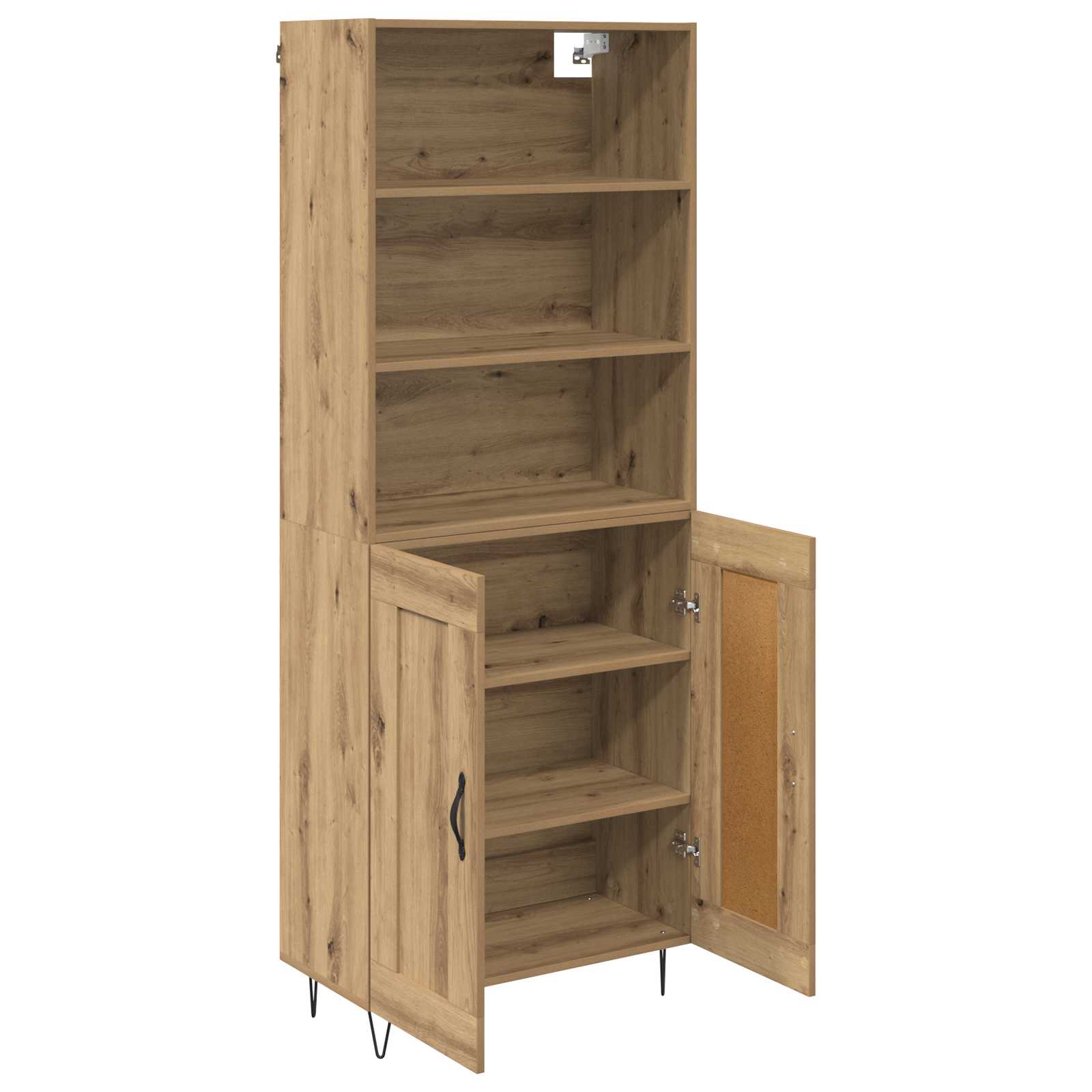 Highboard Artisan Egetræ 69,5 x 34 x 180 cm Konstrueret træ