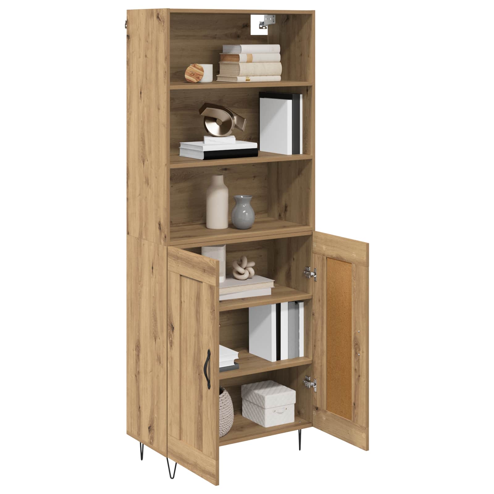Highboard Artisan Egetræ 69,5 x 34 x 180 cm Konstrueret træ