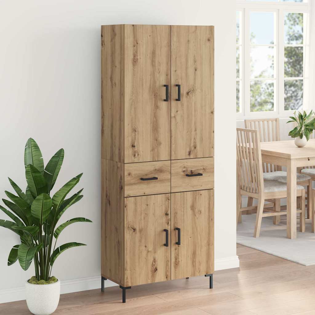 Highboard Artisan Egetræ 69,5 x 34 x 180 cm Konstrueret træ