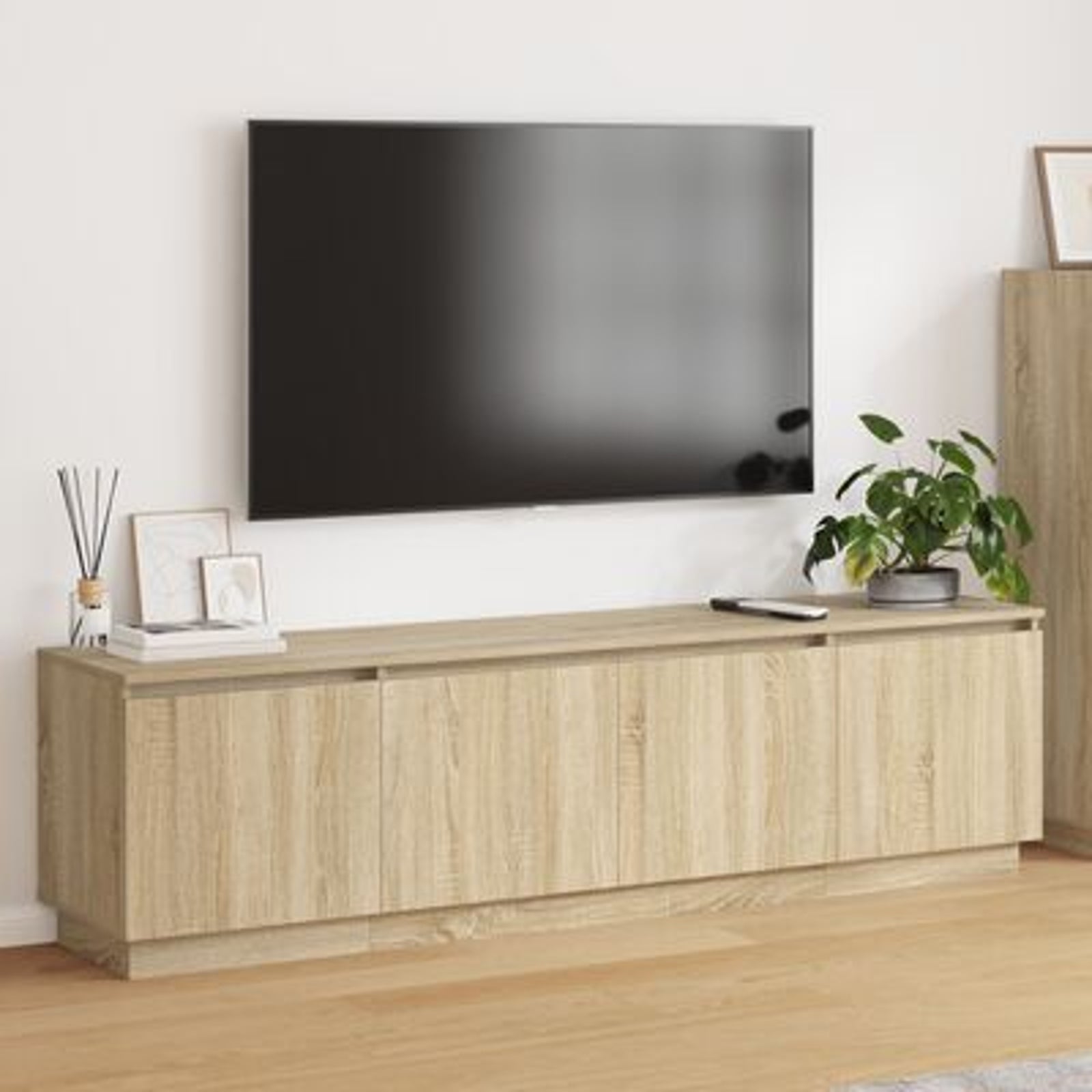TV-skab med LED Sonoma-eg 180 x 38 x 49 cm Konstrueret træ