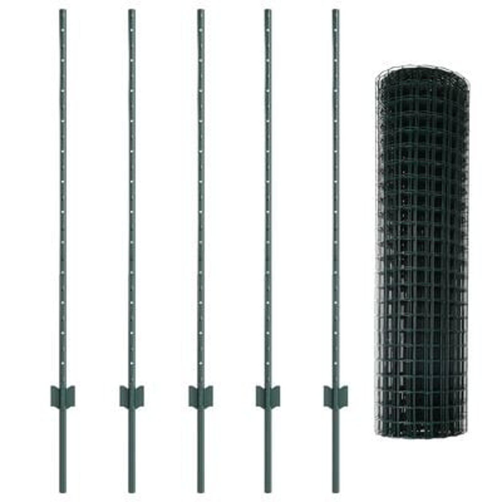 Hegn med post Grøn 1,2 x 10 m Stål