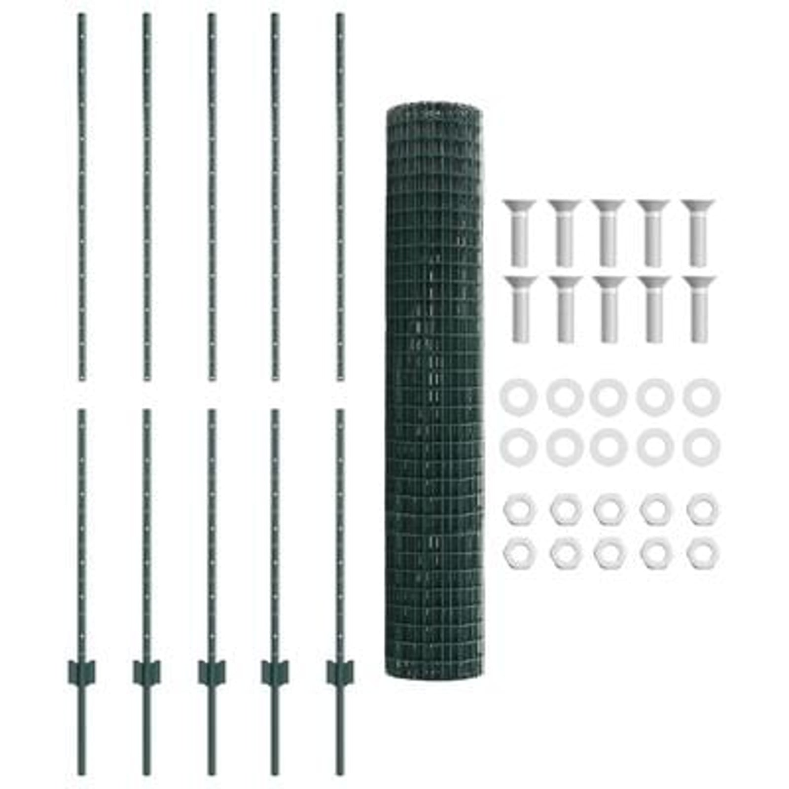 Hegn med post Grøn 1,5 x 10 m Stål