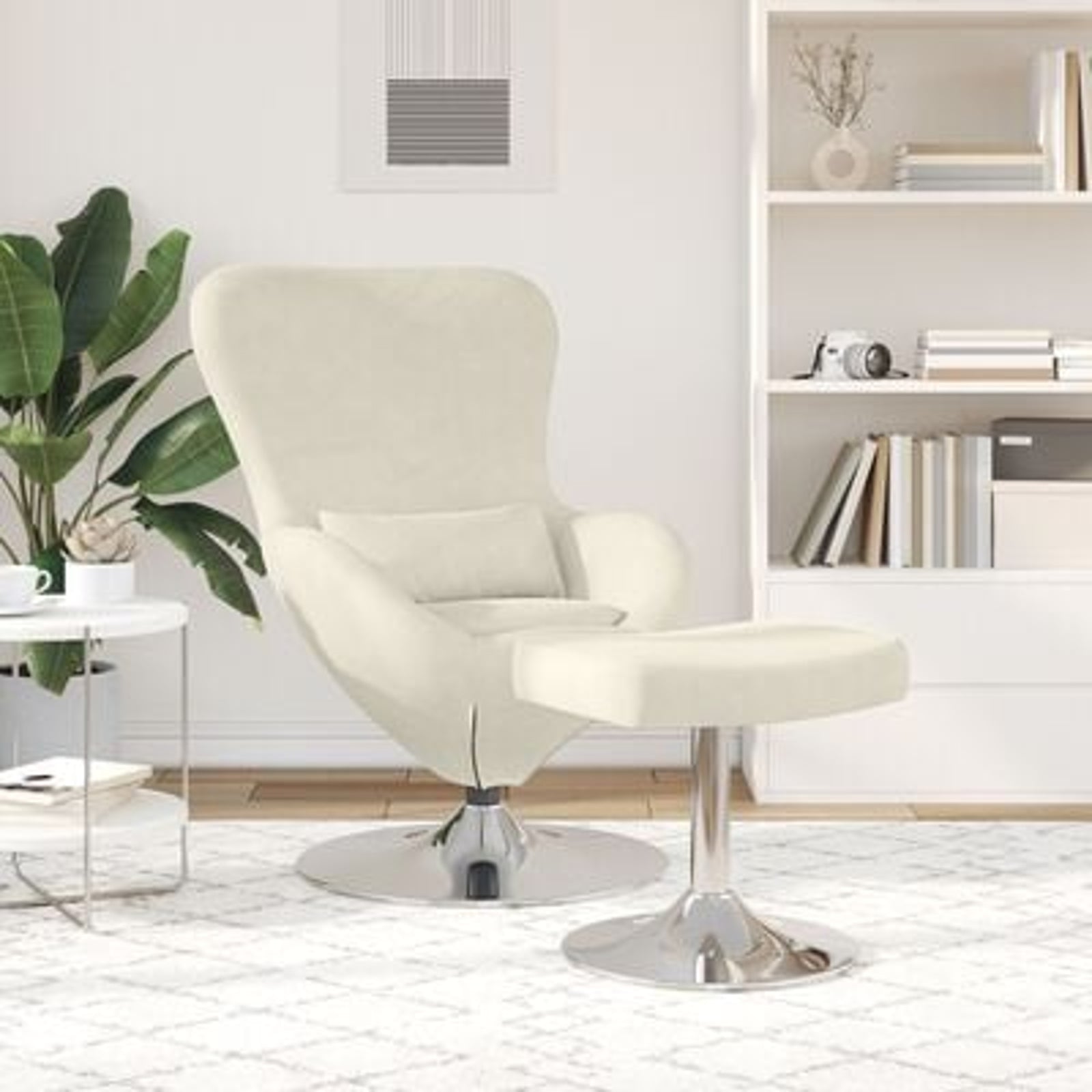 Æggestol 2 pcs Creme 63 x 73 x 90 cm Fløjl