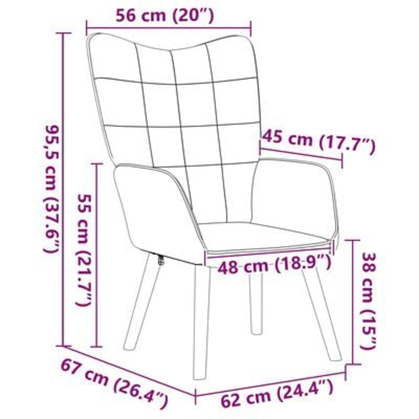 Afslappende stol Beige 62 x 67 x 95,5 cm Stof