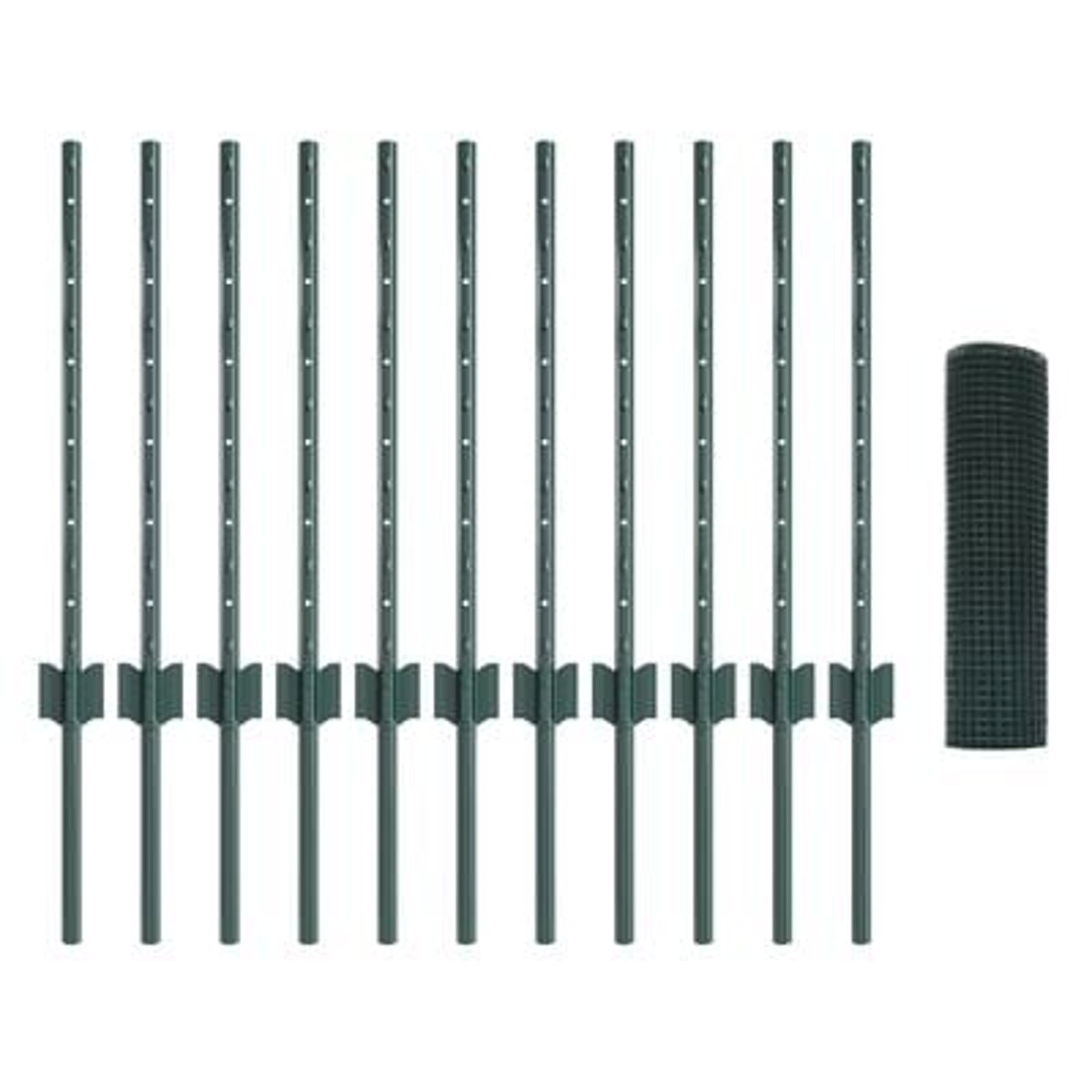 Hegn med post Grøn 0,5 x 25 m Stål