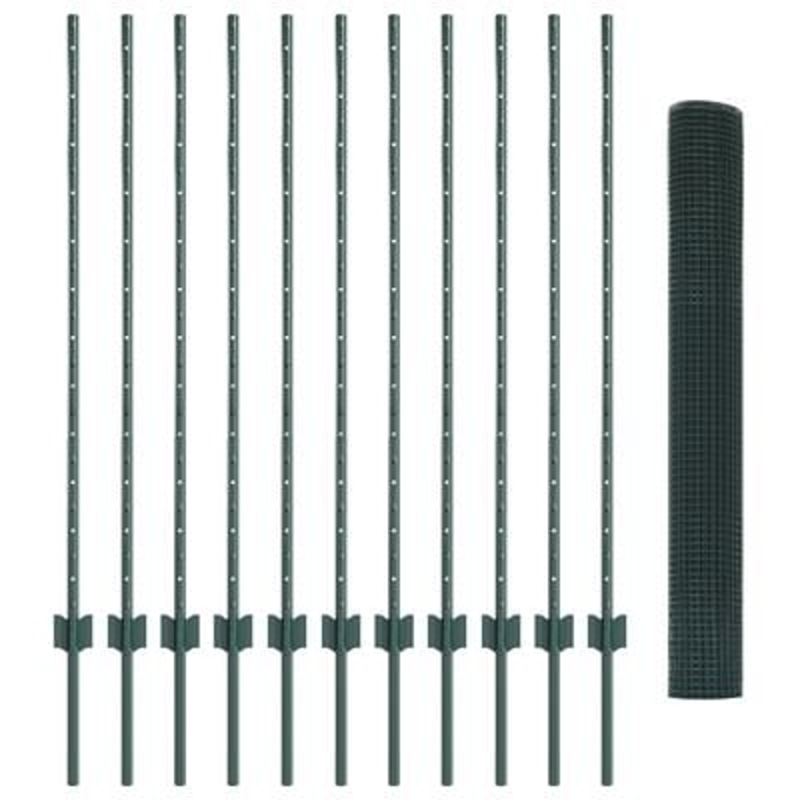 Hegn med post Grøn 1,2 x 25 m Stål og PVC