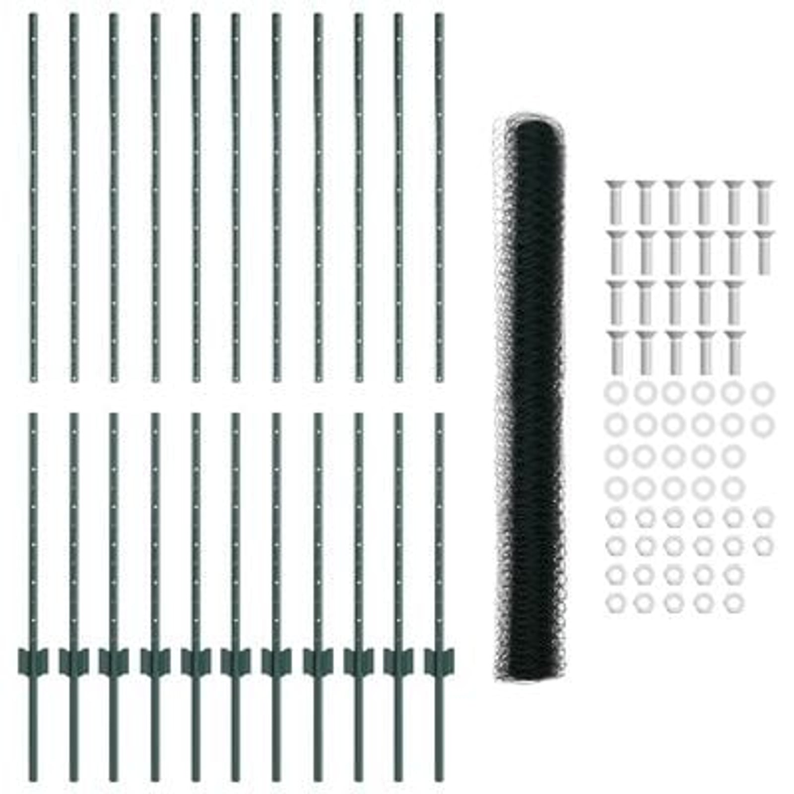 Hegn med post Grøn 1,4 x 25 m Stål