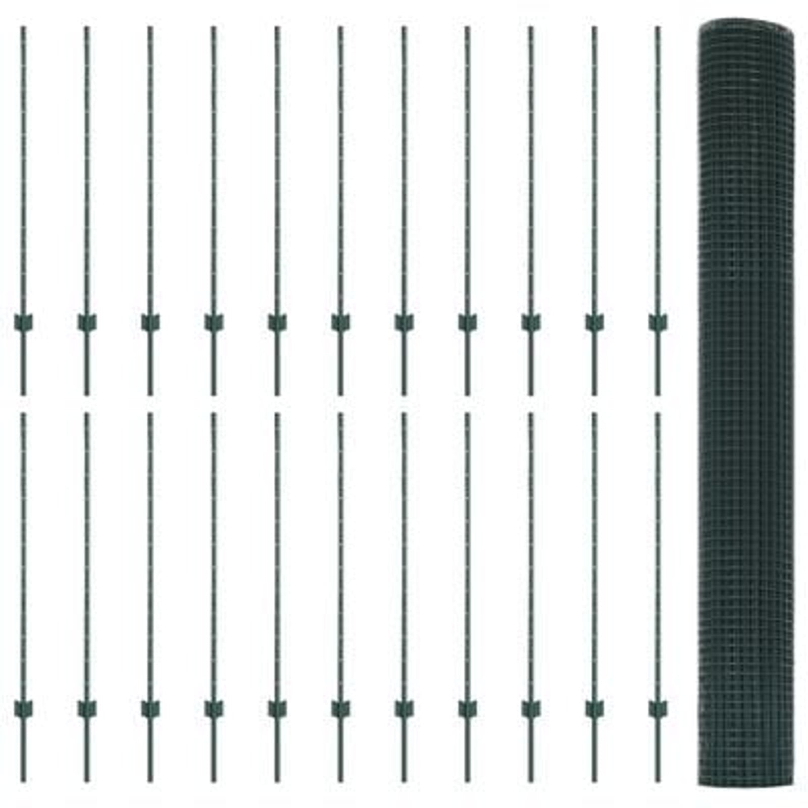 Hegn med post Grøn 1,2 x 50 m Stål og PVC