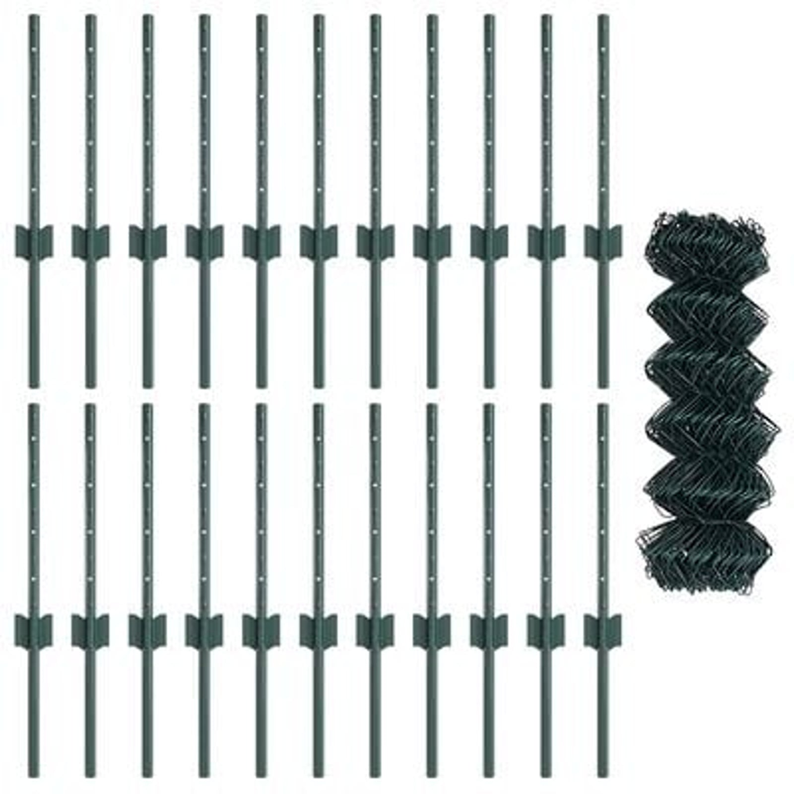 Hegn med post Grøn 0,4 x 25 m Stål og PVC