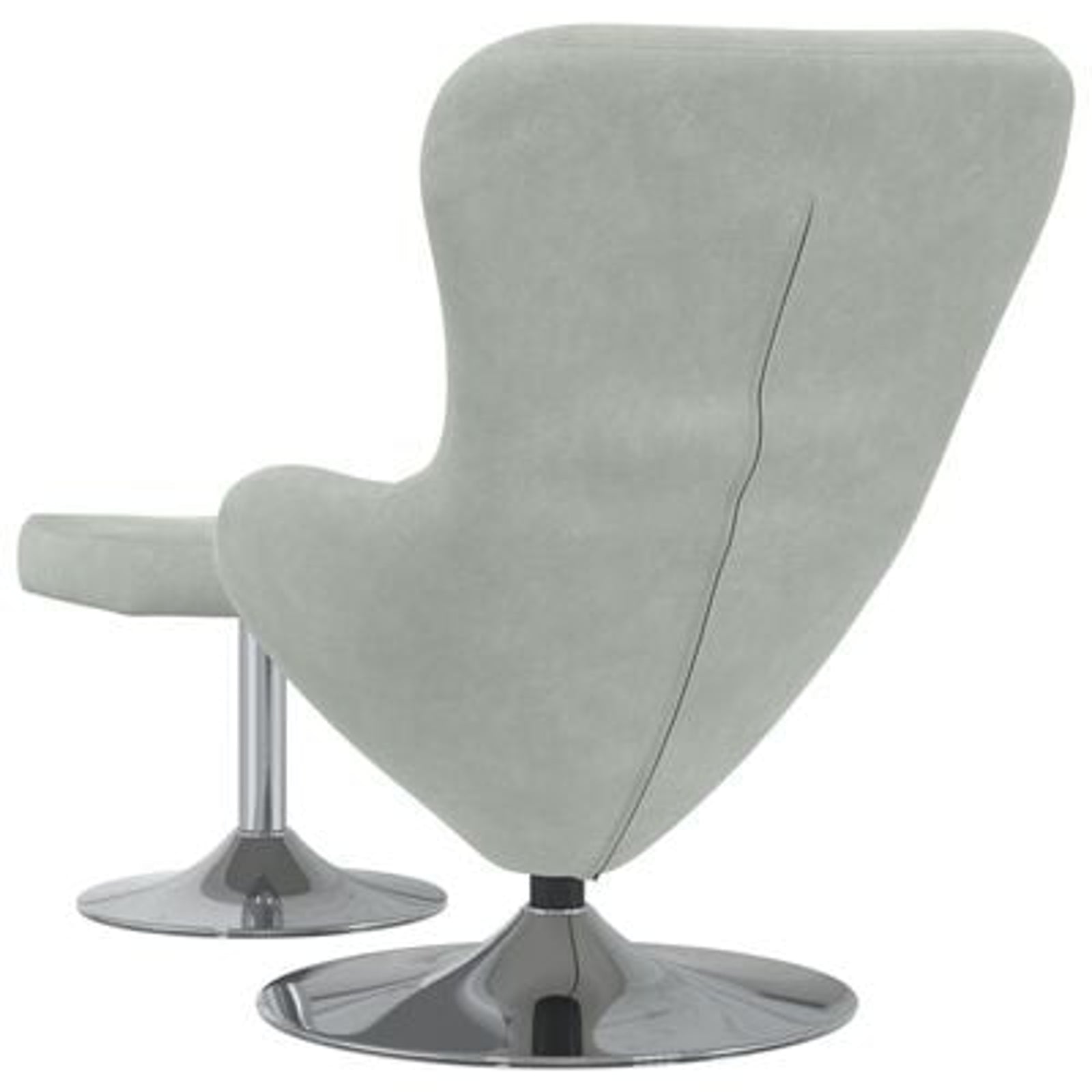 Æggestol 2 pcs Lysegrå 63 x 73 x 90 cm Fløjl