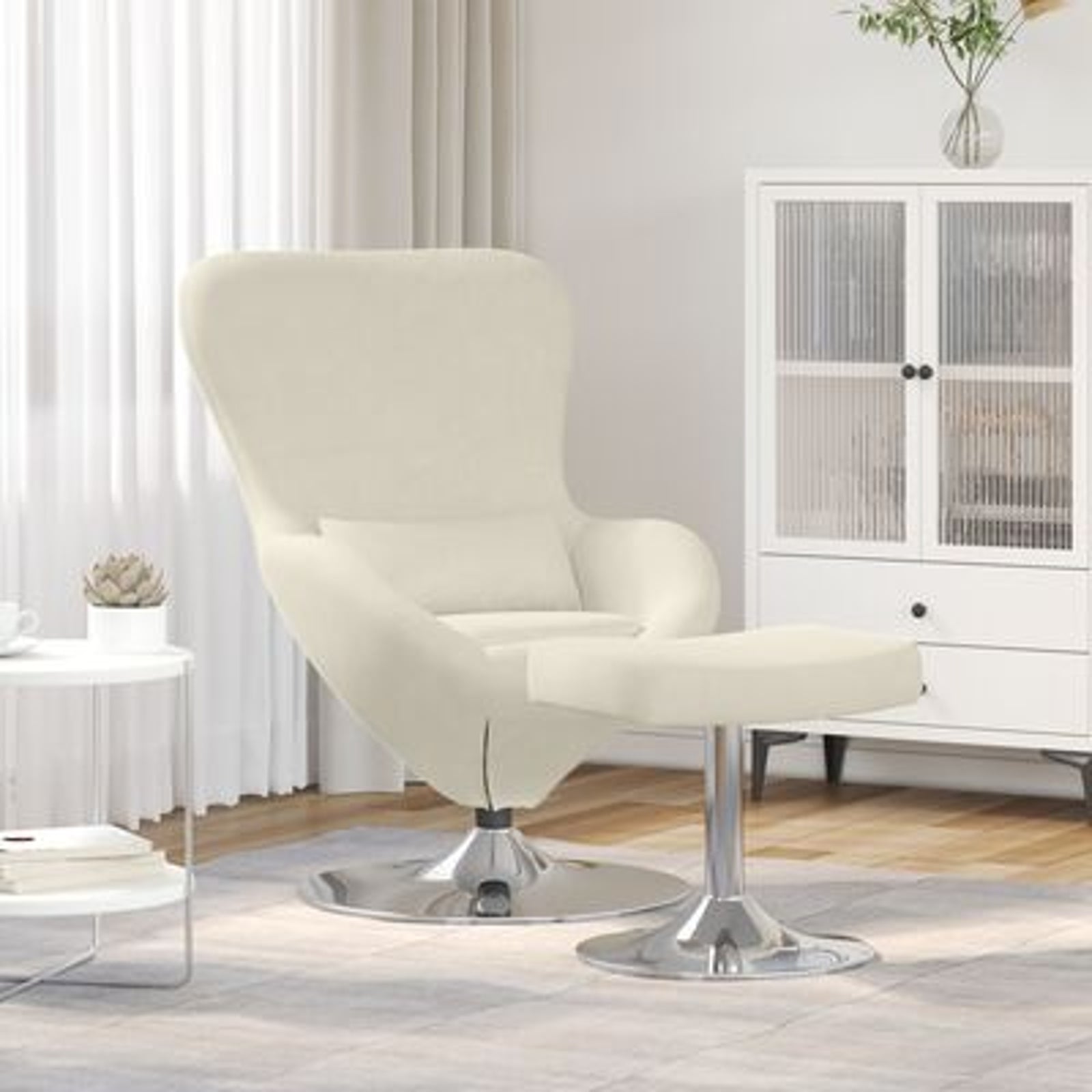 Æggestol 2 pcs Creme 63 x 73 x 90 cm Fløjl