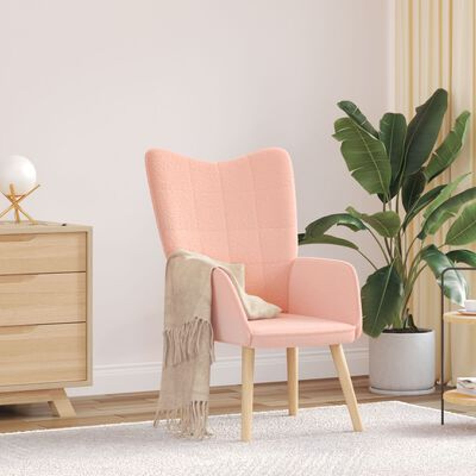 Afslappende stol Lyserød 62 x 67 x 95,5 cm Stof