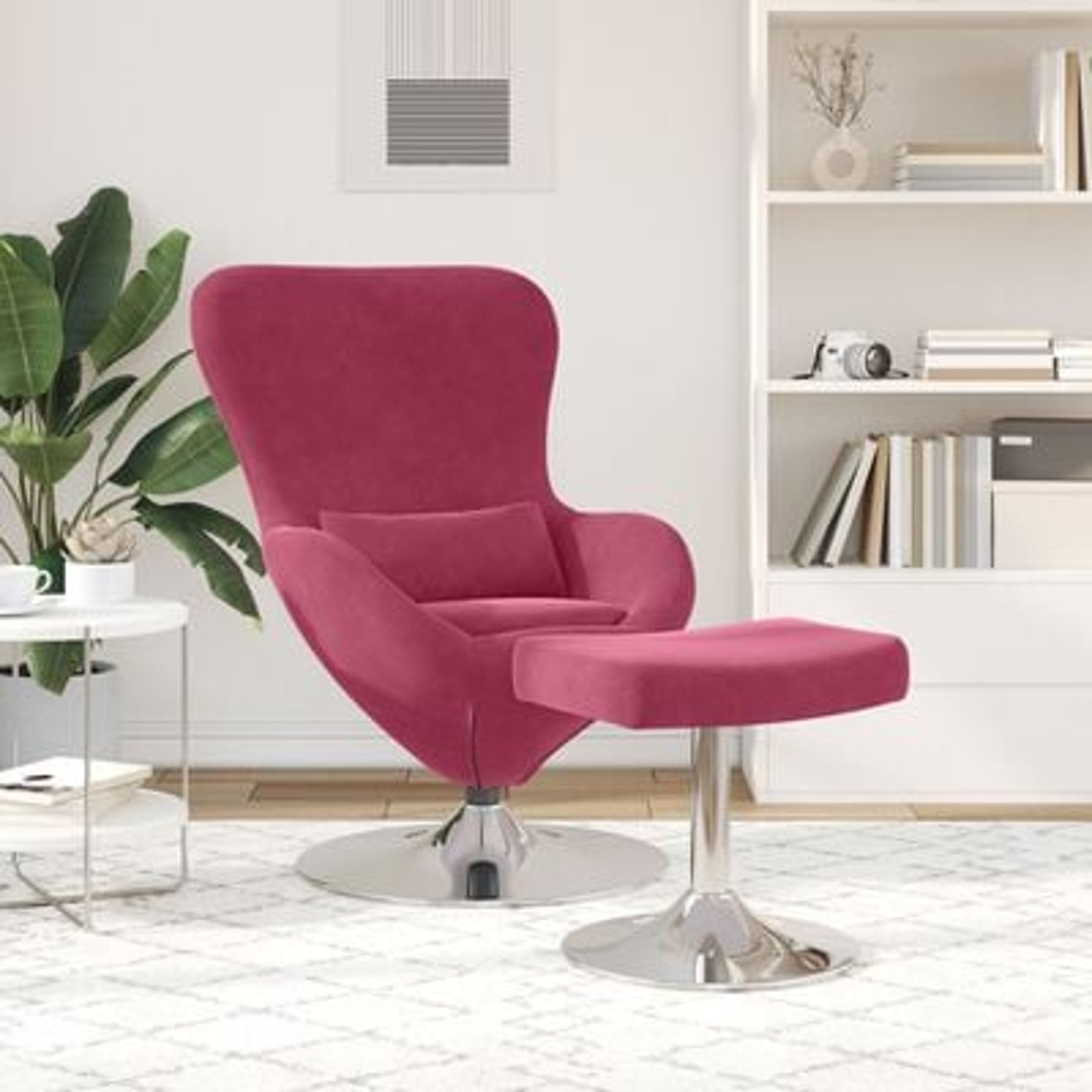 Æggestol 2 pcs Vinrød 63 x 73 x 90 cm Fløjl