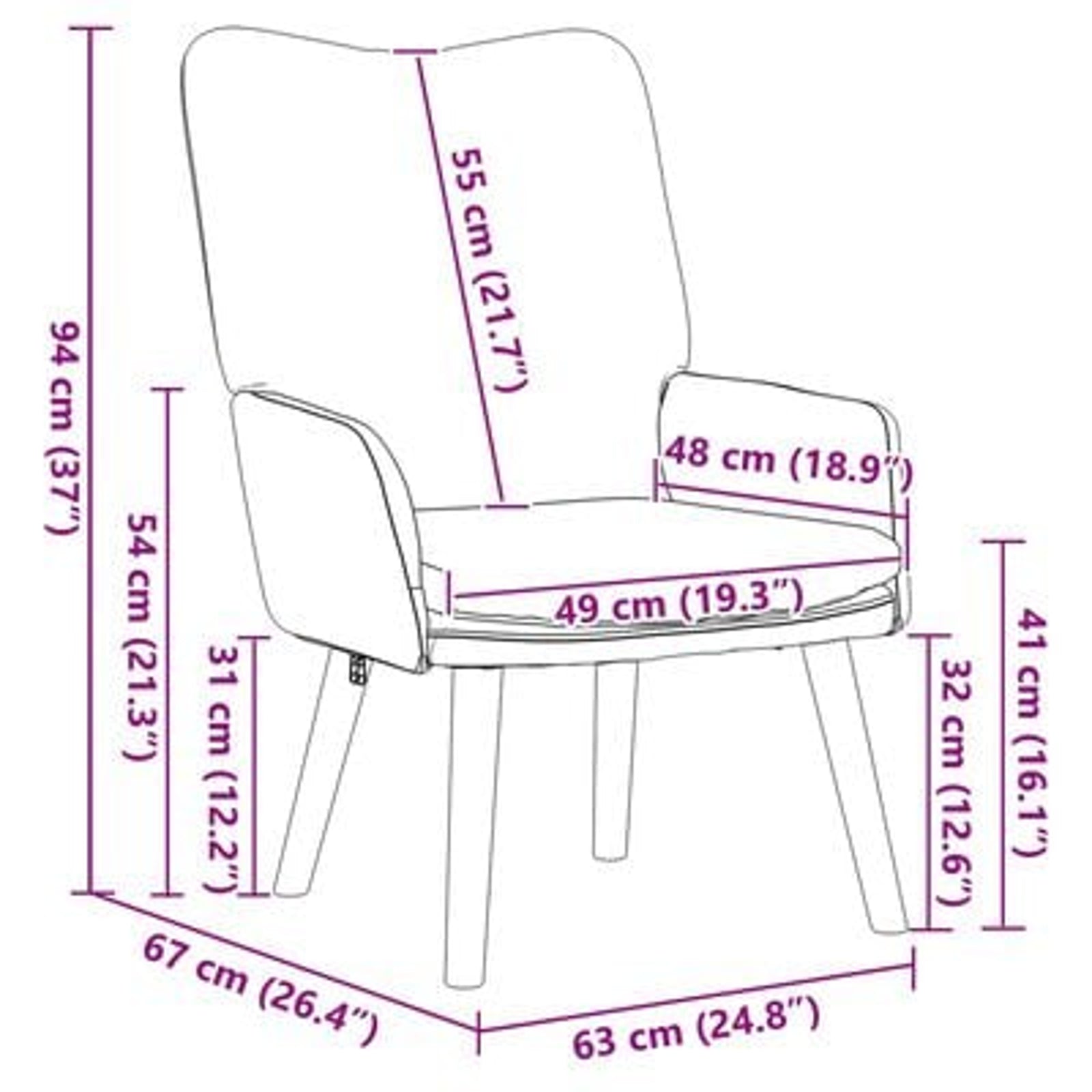 Afslappende stol Lysegrå 63 x 67 x 94 cm Stof