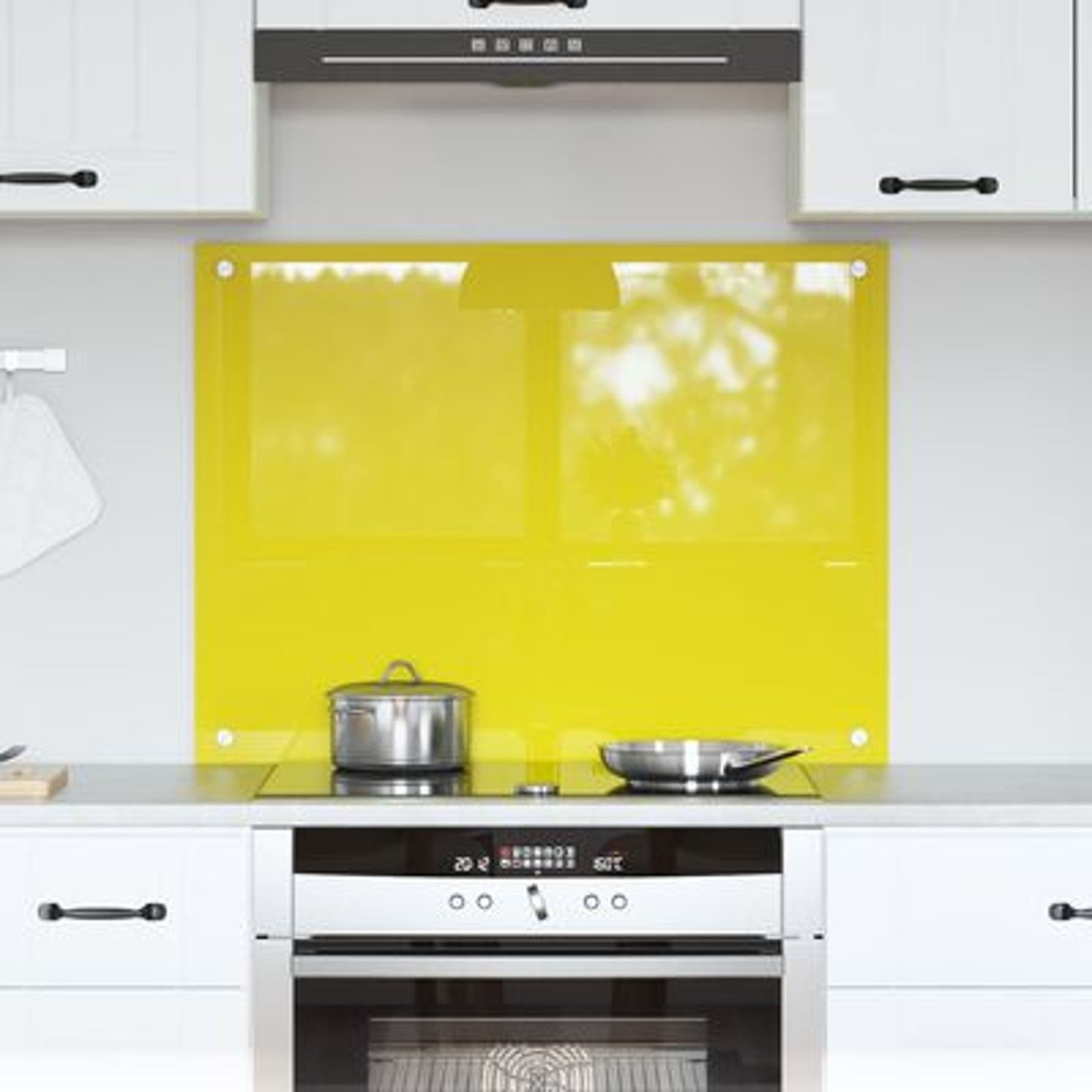 Køkken bagvæg Gul 80 x 60 x 0.6 cm hærdet glas