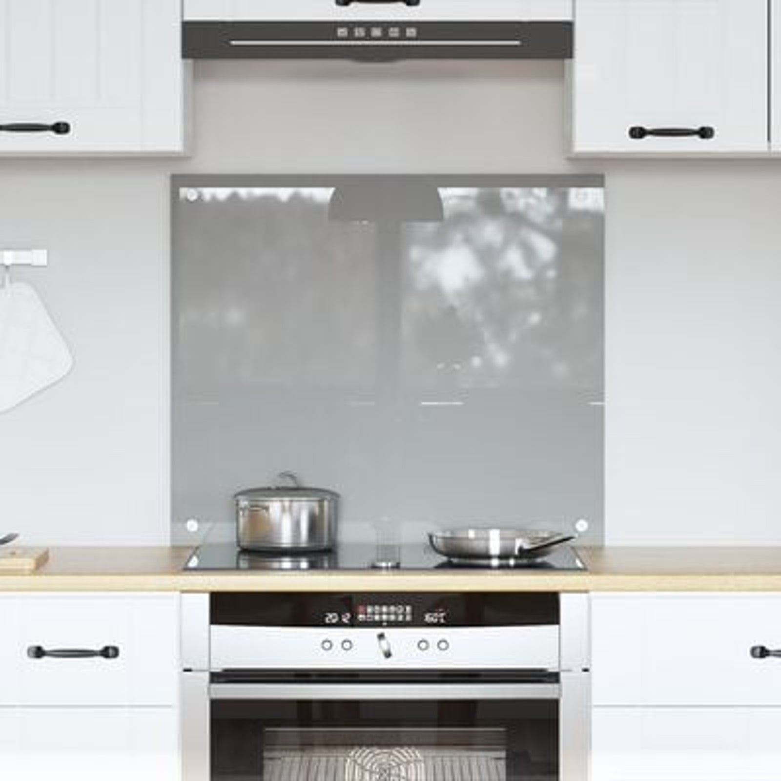 Køkken bagvæg Lysegrå 70 x 60 x 0.6 cm hærdet glas
