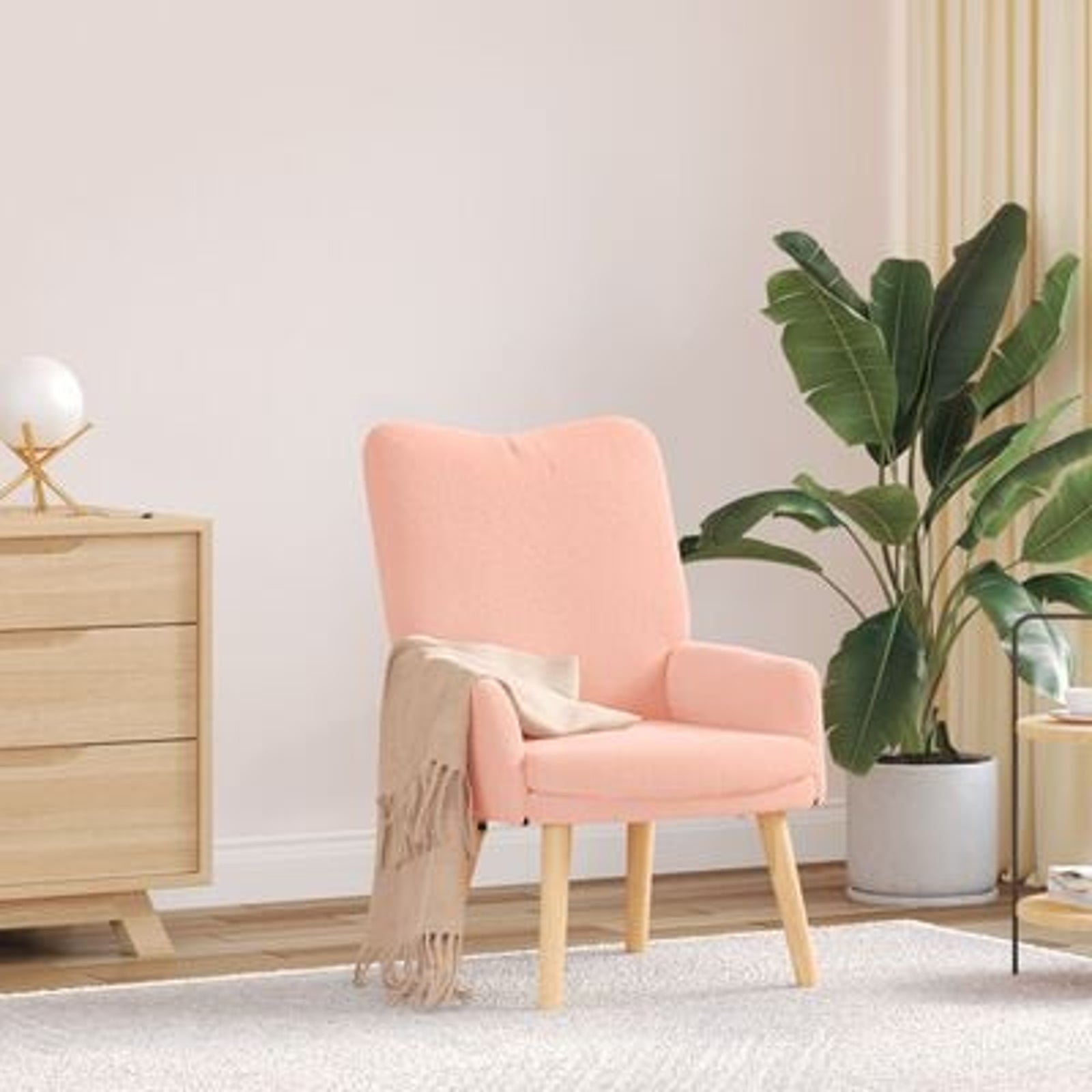 Afslappende stol Lyserød 63 x 67 x 94 cm Stof