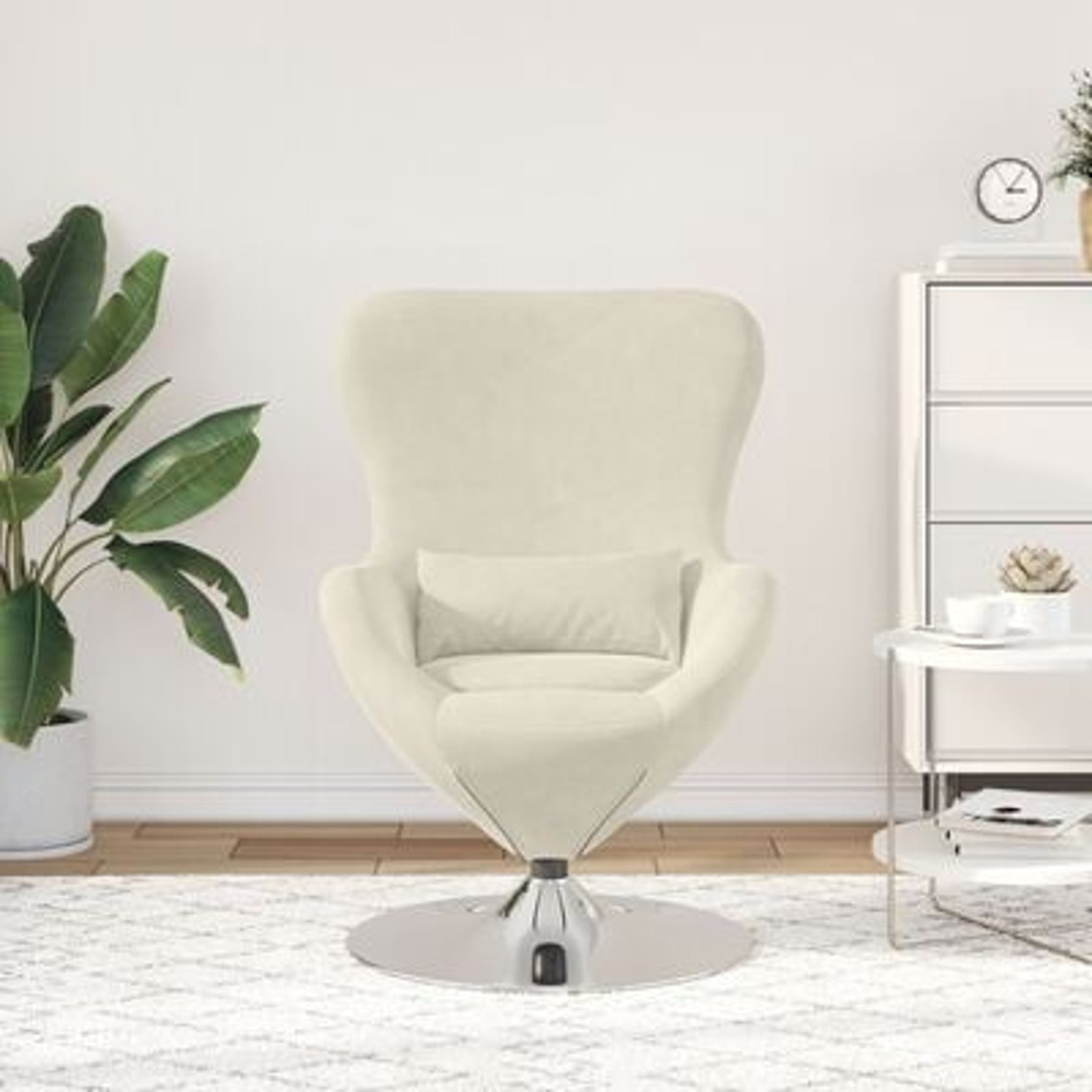Æggestol Creme 63 x 73 x 90 cm Fløjl