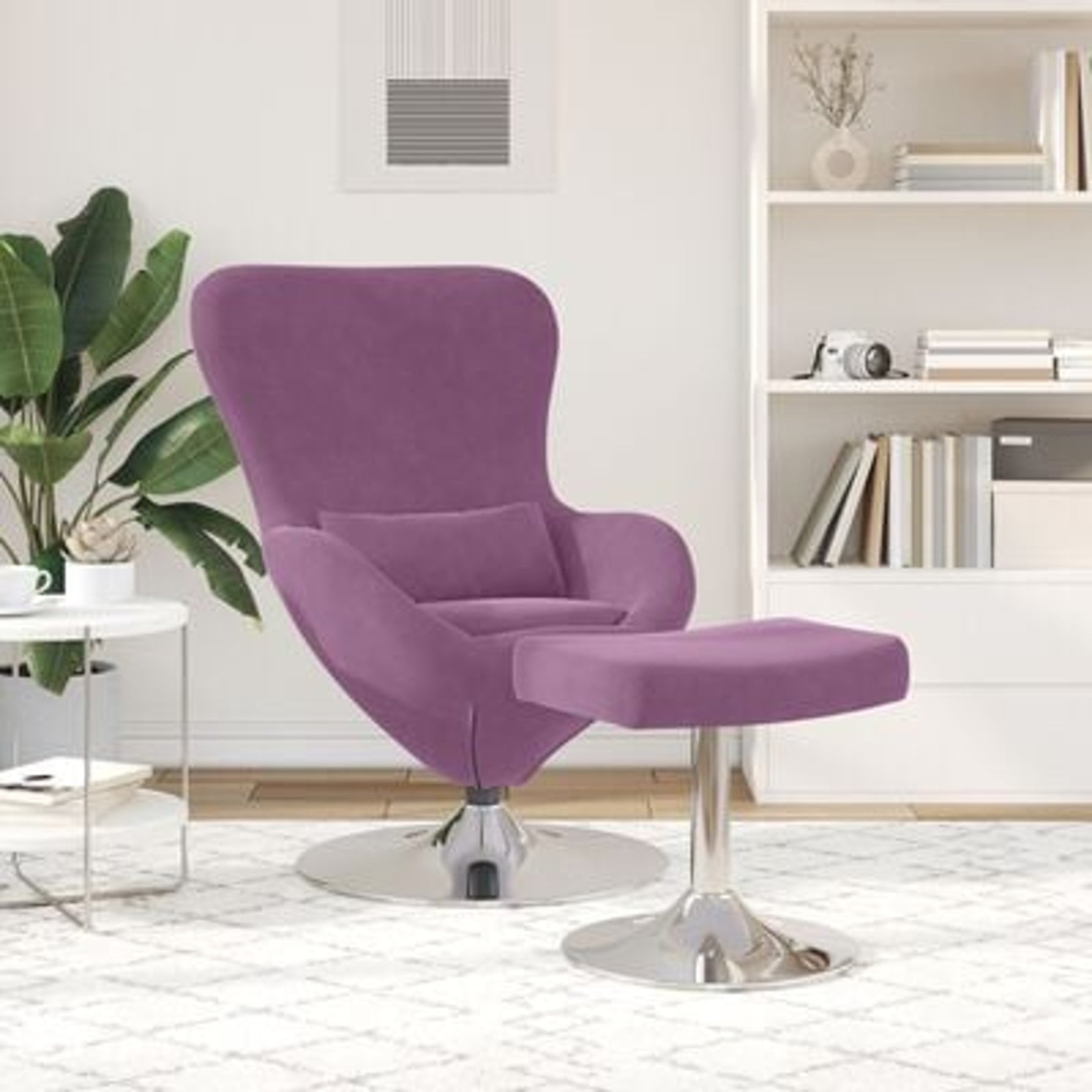 Æggestol 2 pcs Lilla 63 x 73 x 90 cm Fløjl
