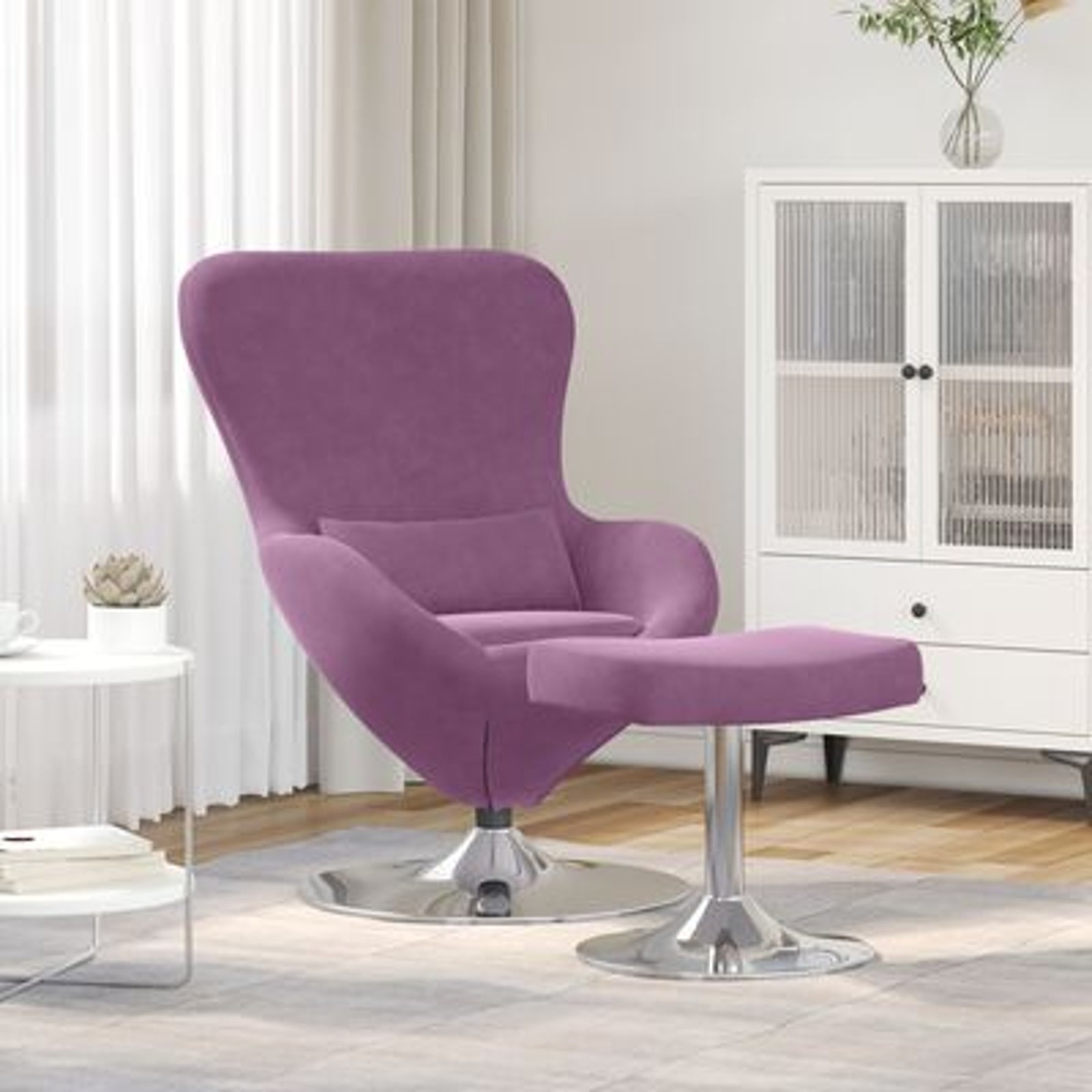 Æggestol 2 pcs Lilla 63 x 73 x 90 cm Fløjl