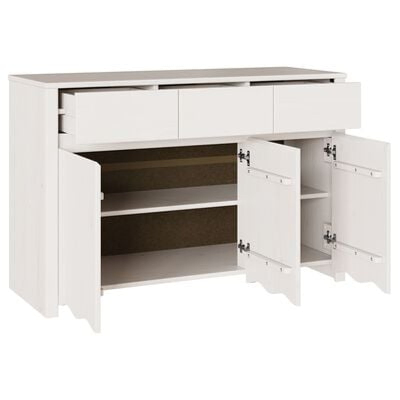 Sideboard Drammen Hvid 114 x 43 x 75.5 cm Massivt fyrretræ