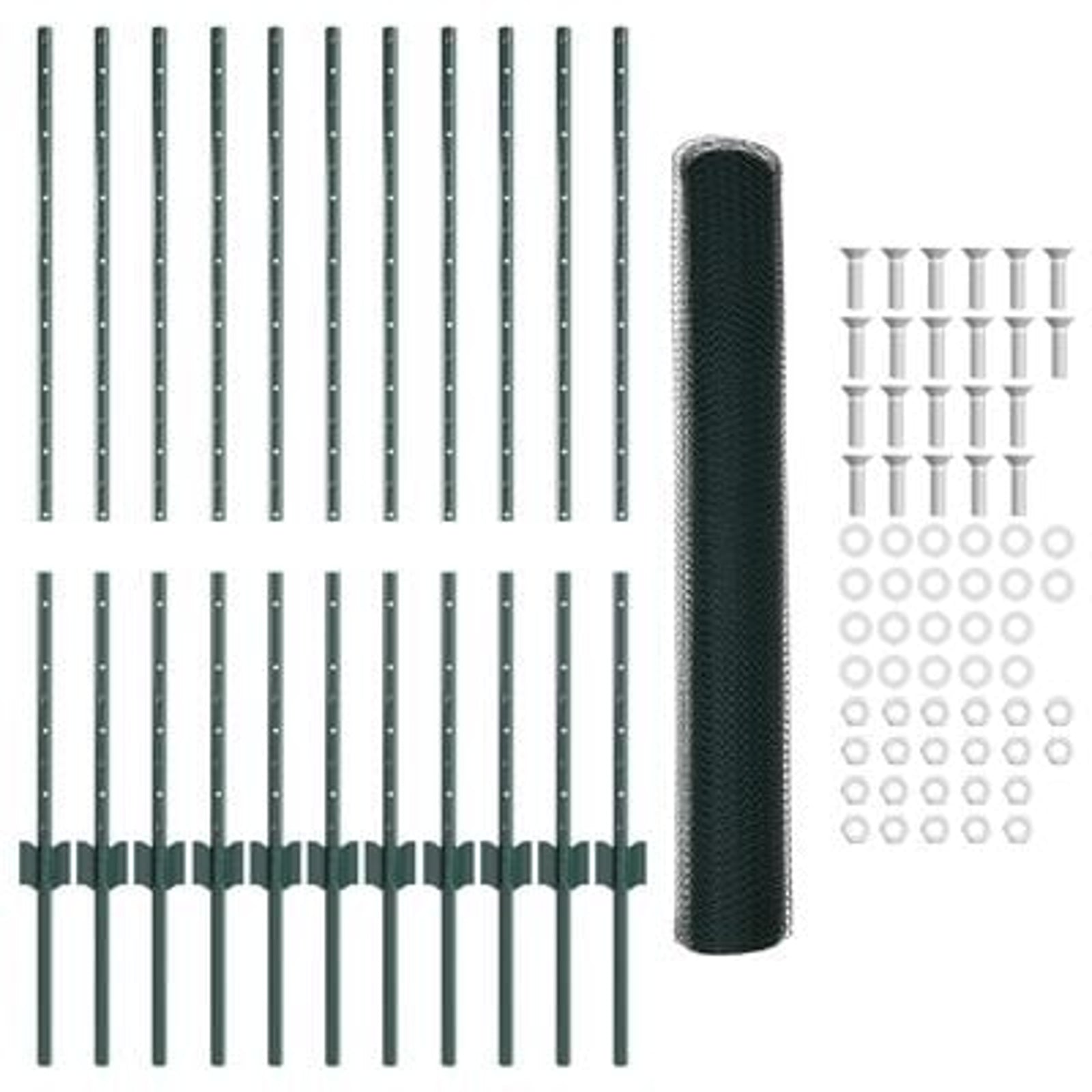 Hegn med post Grøn 1 x 25 m Stål