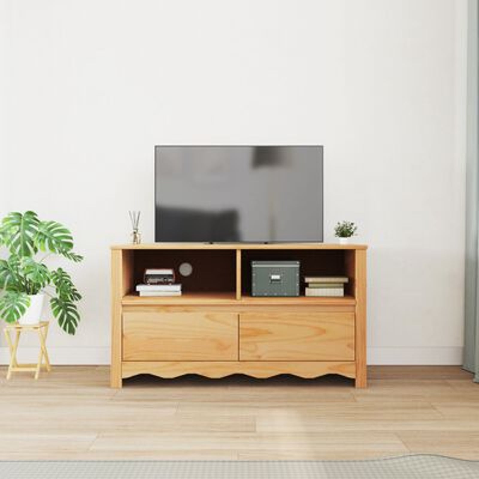 Tv-skab Drammen Egetræsfarvet 99 x 43 x 55 cm Massivt fyrretræ