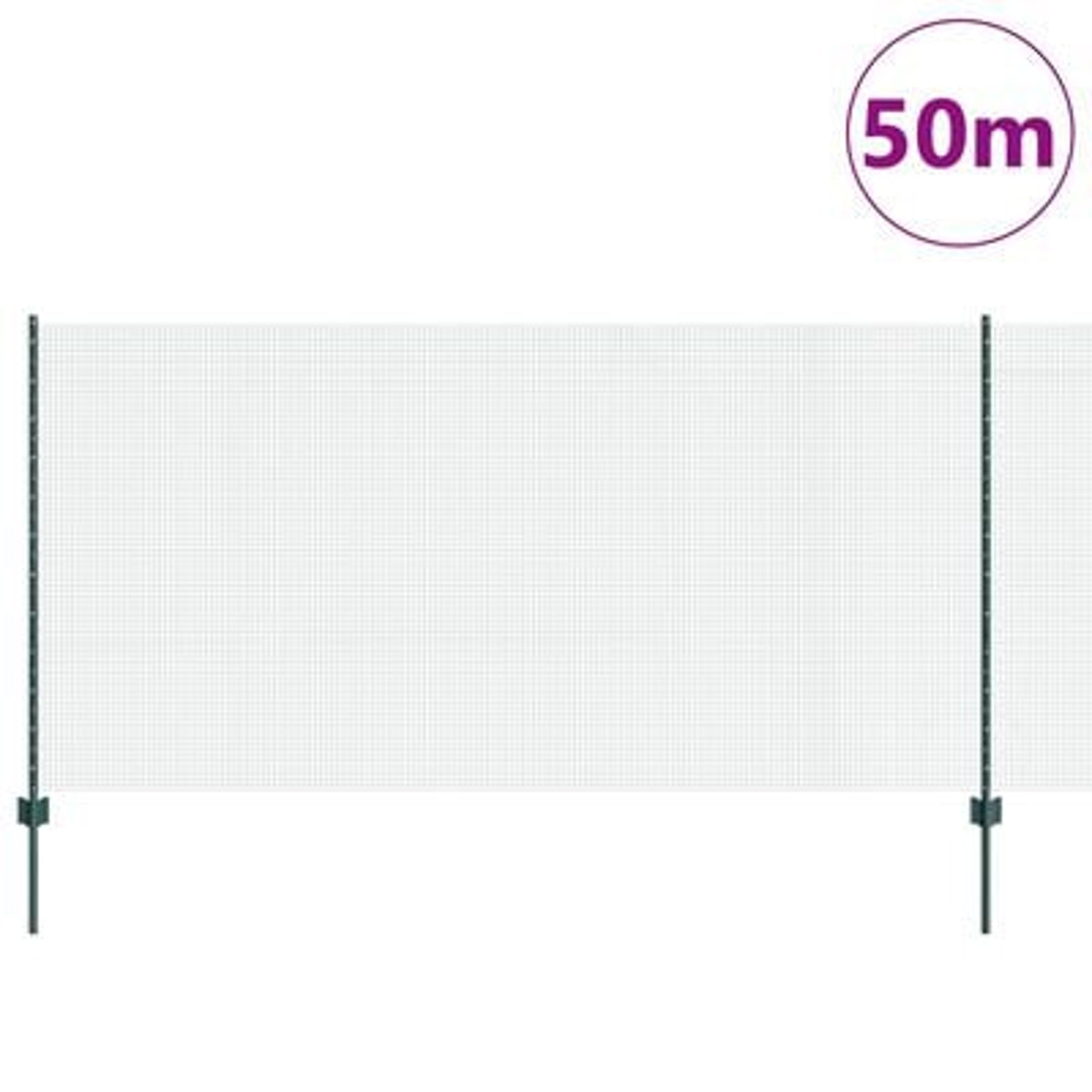 Hegn med post Grøn 1,2 x 50 m Stål og PVC