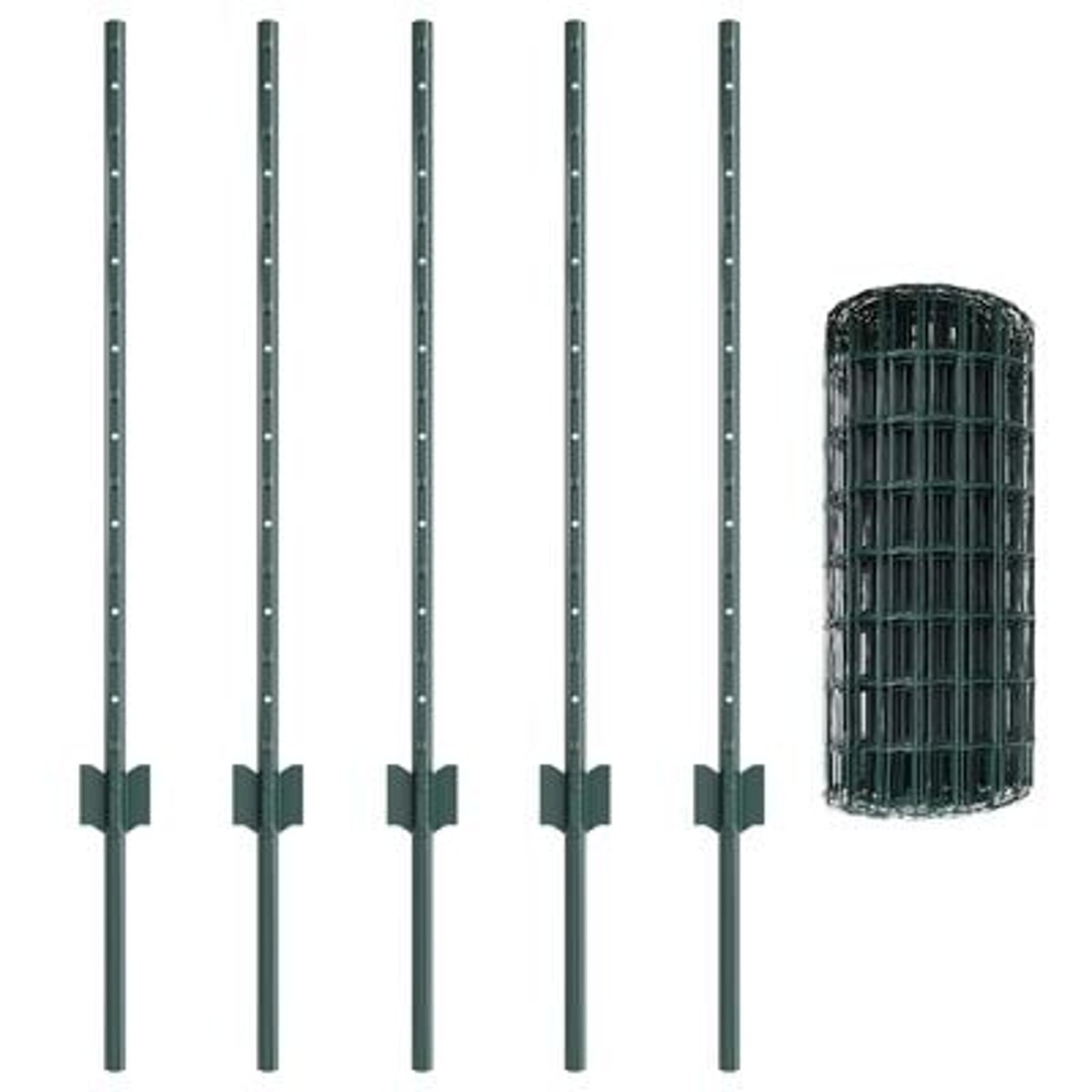 Hegn med post Grøn 0,8 x 10 m Stål