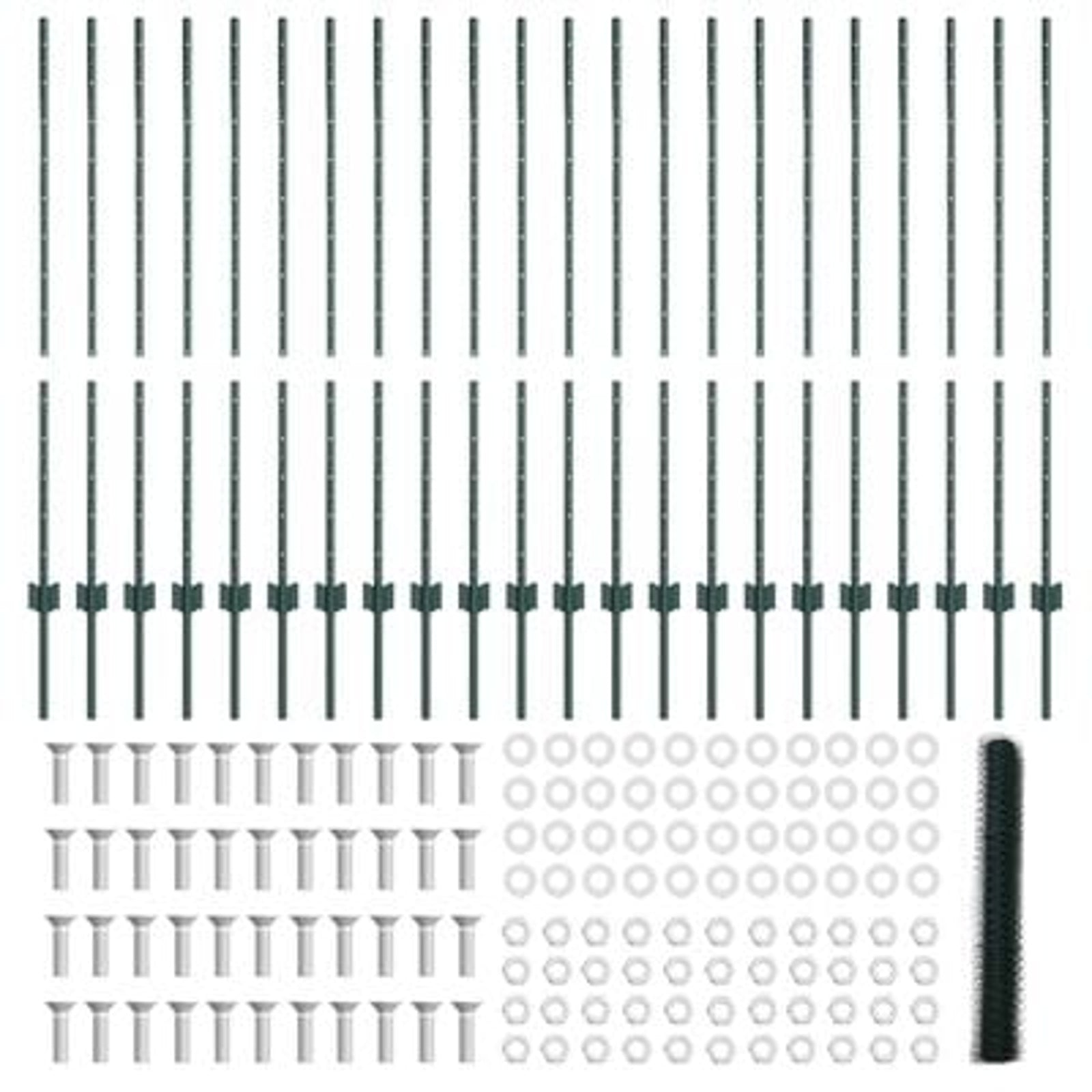 Hegn med post Grøn 1,2 x 50 m Stål og PVC