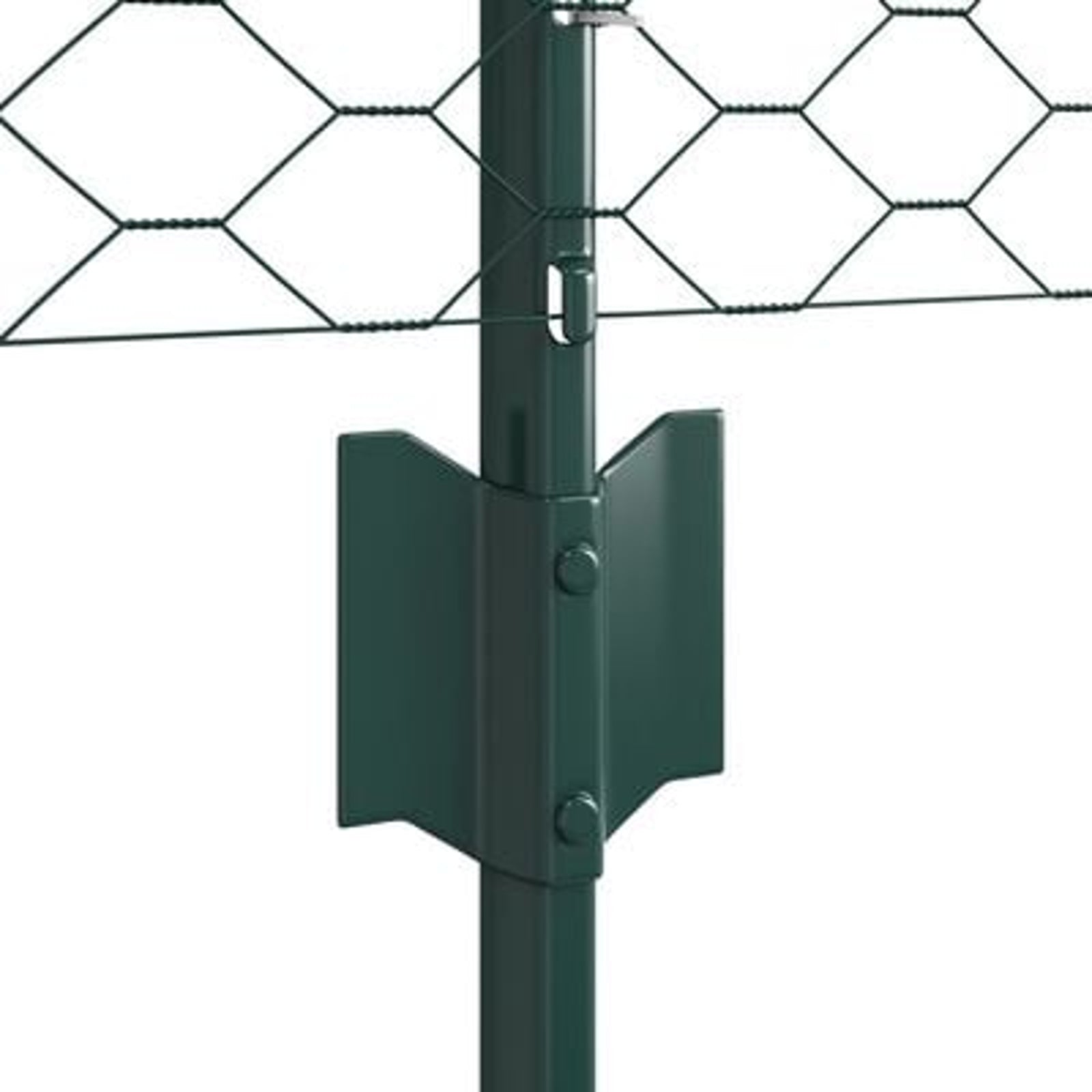 Hegn med post Grøn 0,6 x 10 m Stål og PVC