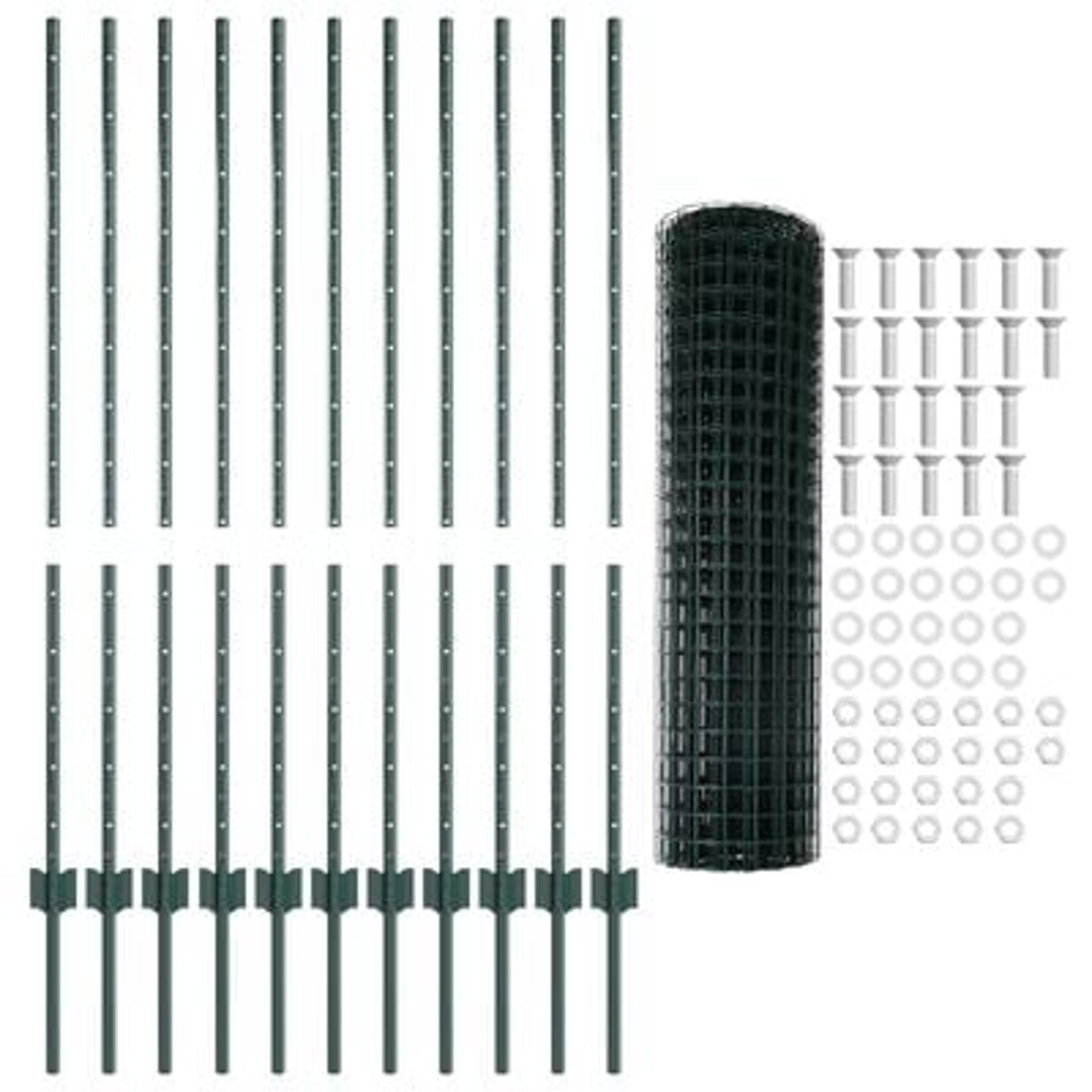 Hegn med post Grøn 1,2 x 25 m Stål