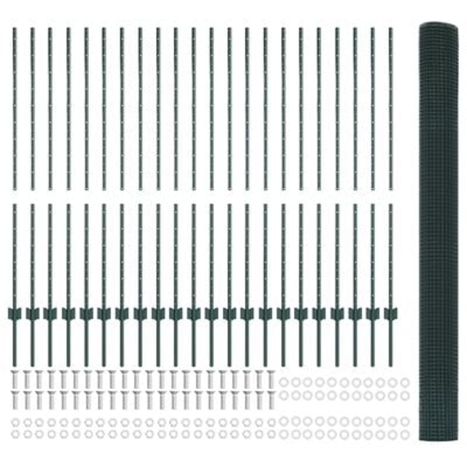 Hegn med post Grøn 1,4 x 50 m Stål og PVC