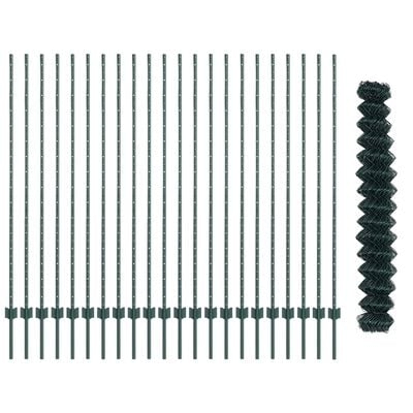 Hegn med post Grøn 1,6 x 25 m Stål og PVC